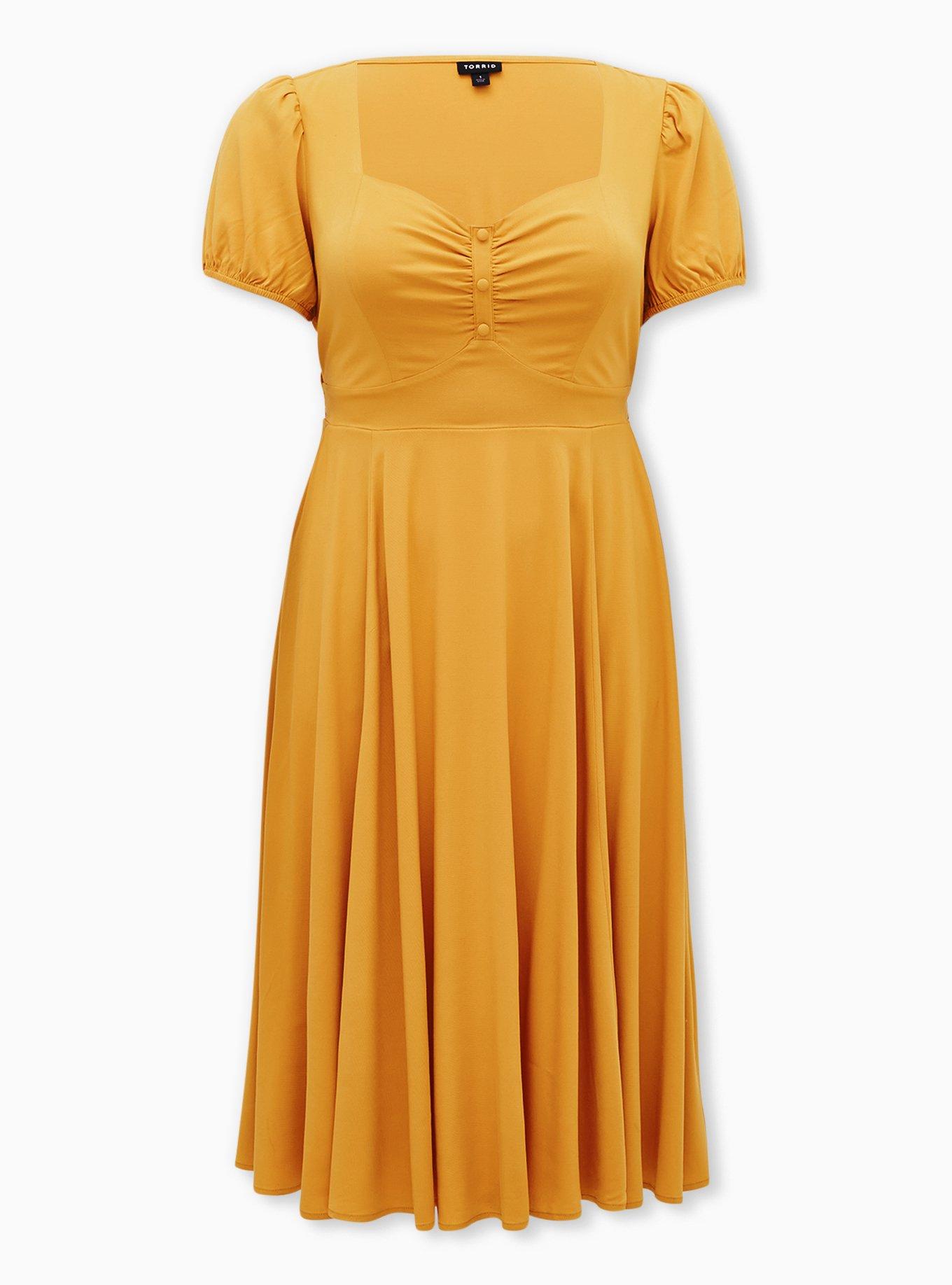 Plus Size Midi Challis Skater Dress, , hi-res