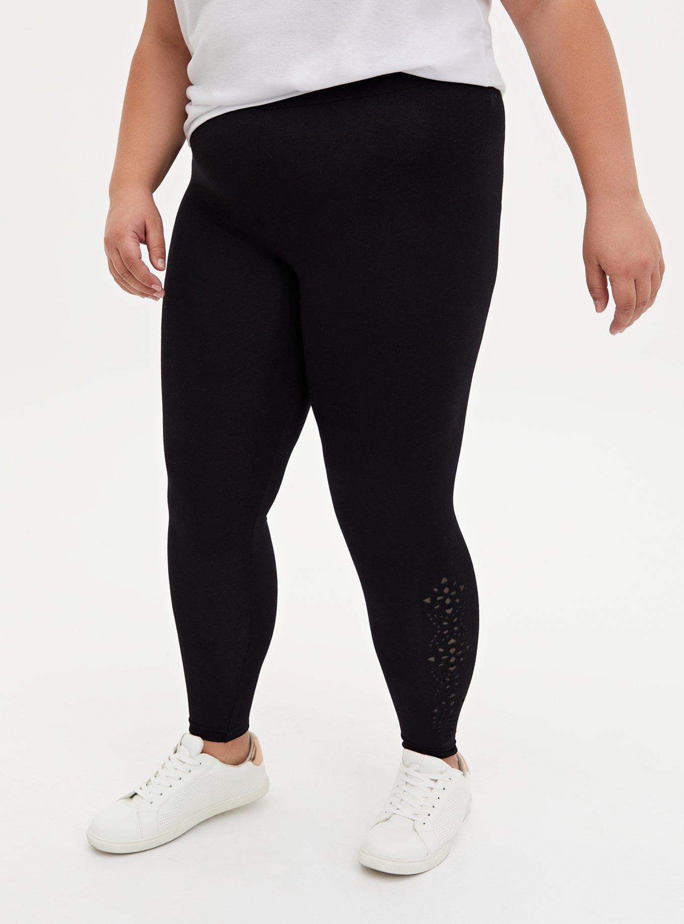 Premium Legging - Geometric Laser Cutout Black, BLACK, alternate