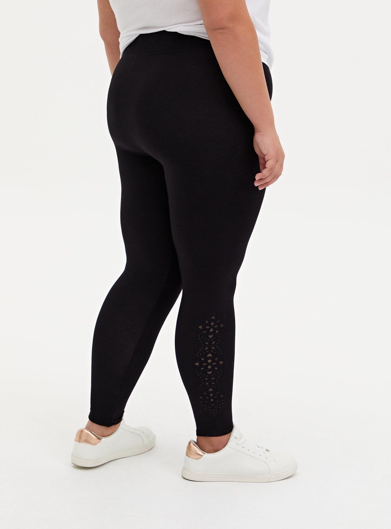 Premium Legging - Geometric Laser Cutout Black, BLACK, alternate