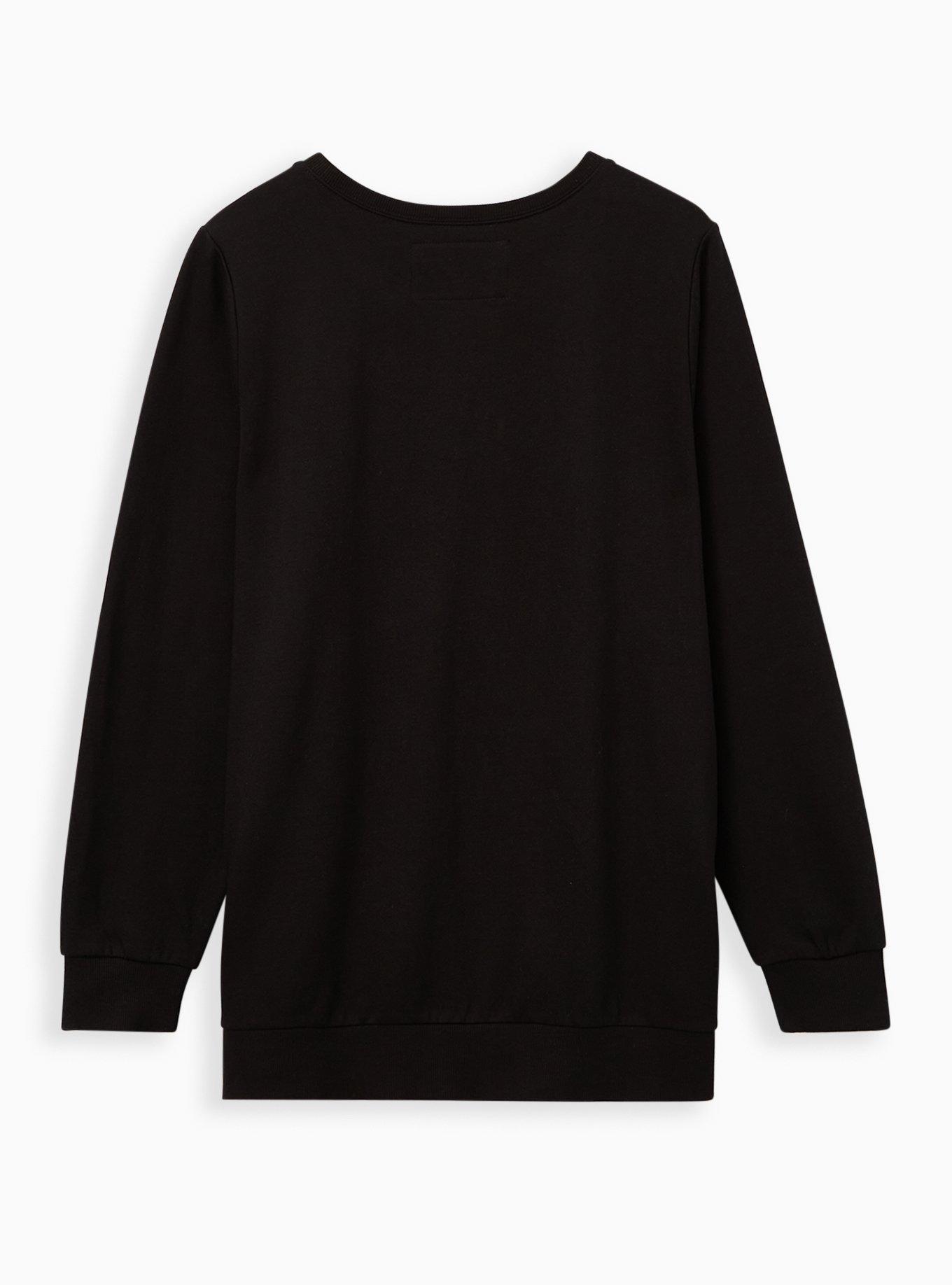 Plus Size Black Selena Sweatshirt, DEEP BLACK, alternate