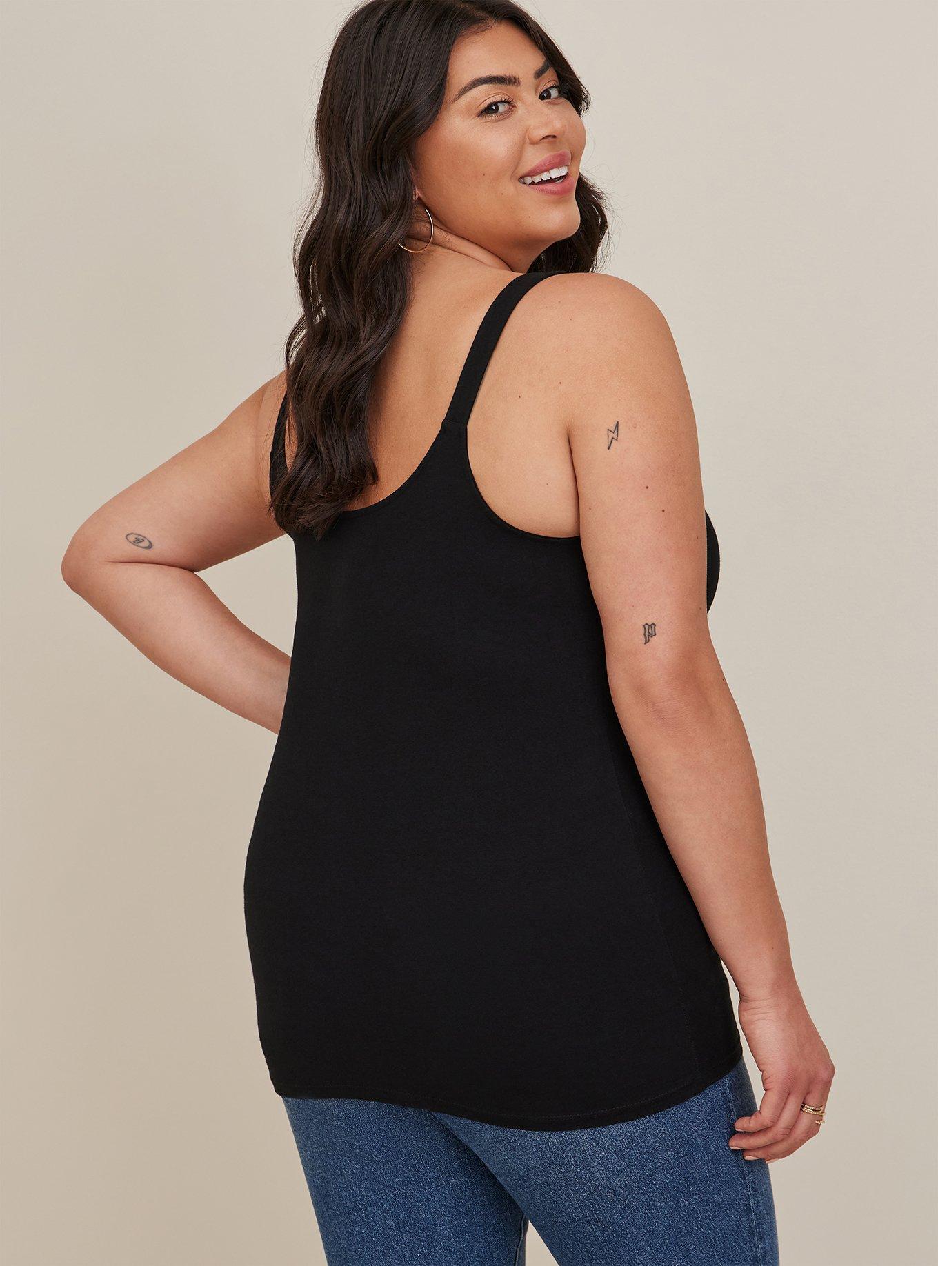 Foxy Wide Strap Tank, DEEP BLACK, alternate