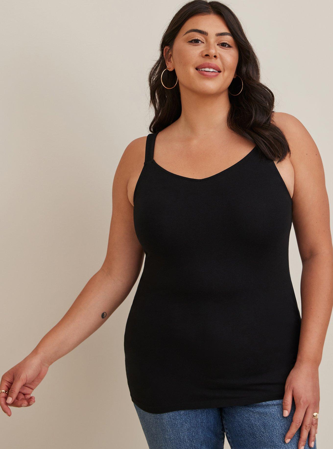 Foxy Wide Strap Tank, DEEP BLACK, alternate