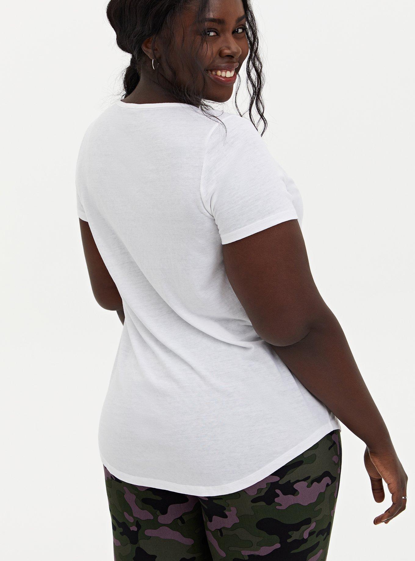 Plus Size Henley Tee - Triblend Nope White, BRIGHT WHITE, alternate