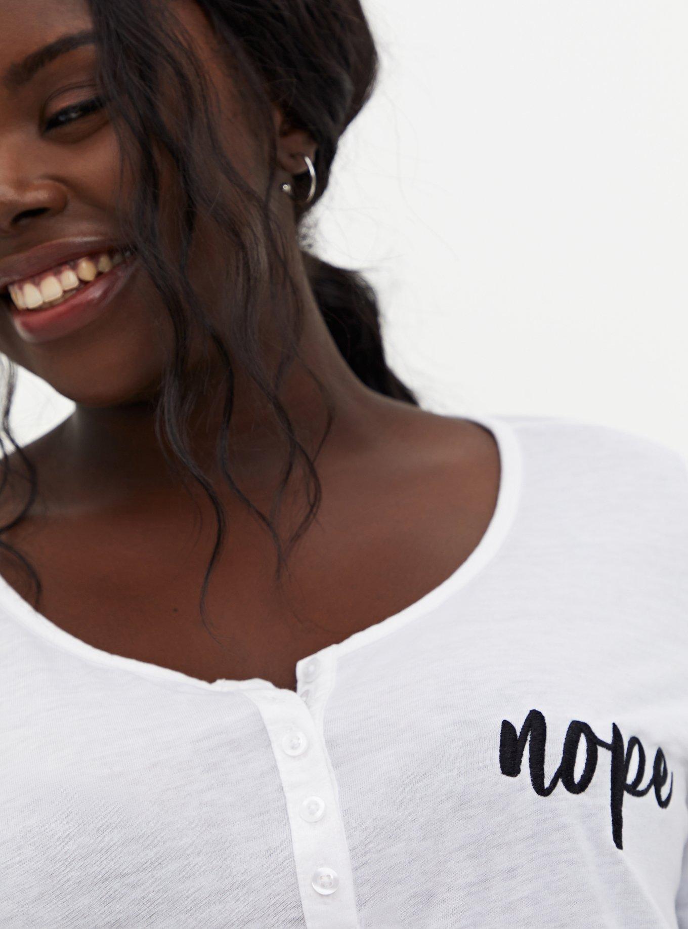 Plus Size Henley Tee - Triblend Nope White, BRIGHT WHITE, hi-res