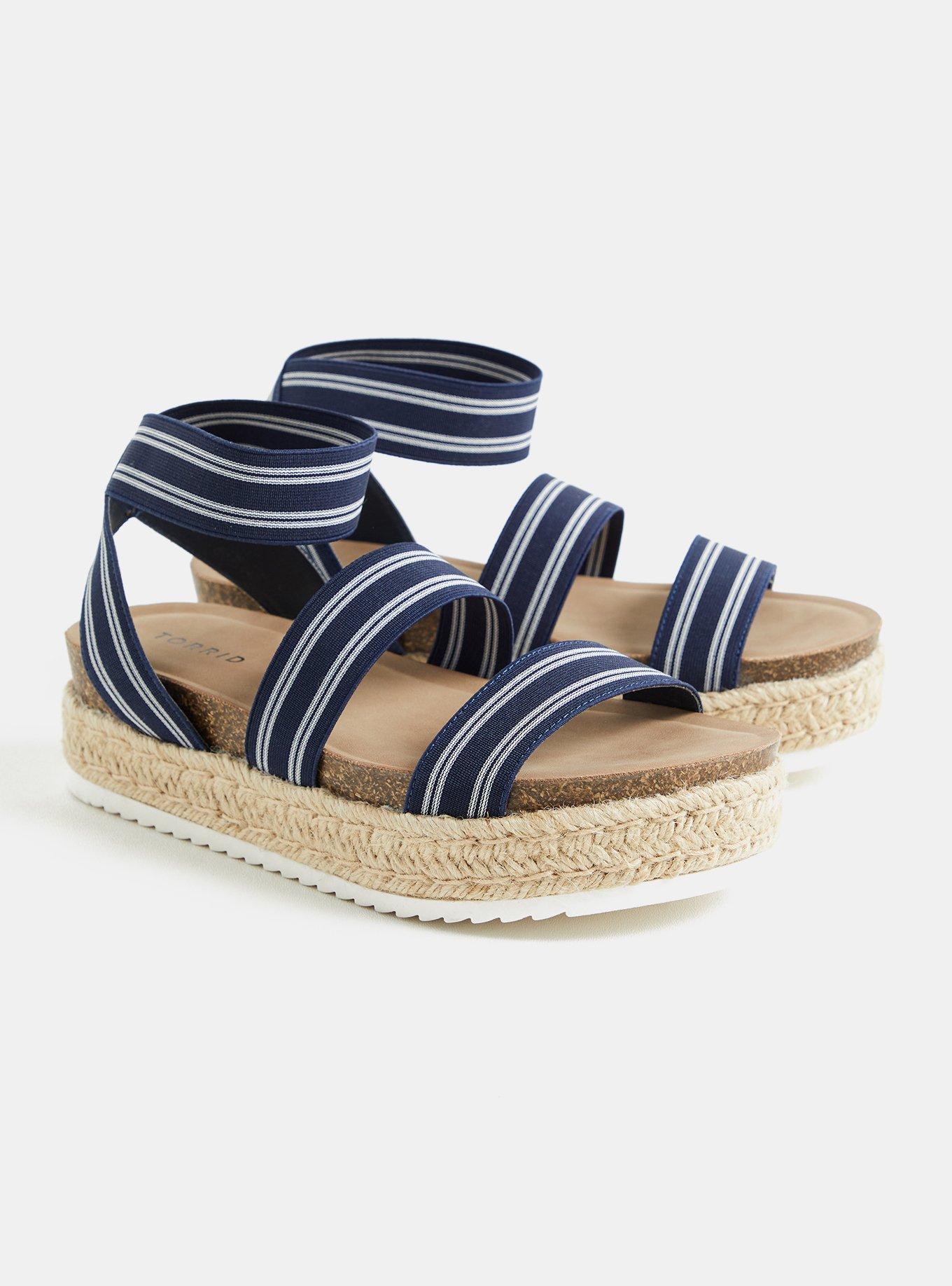 Navy Striped Espadrille Flatform (WW), MULTI STRIPE, alternate