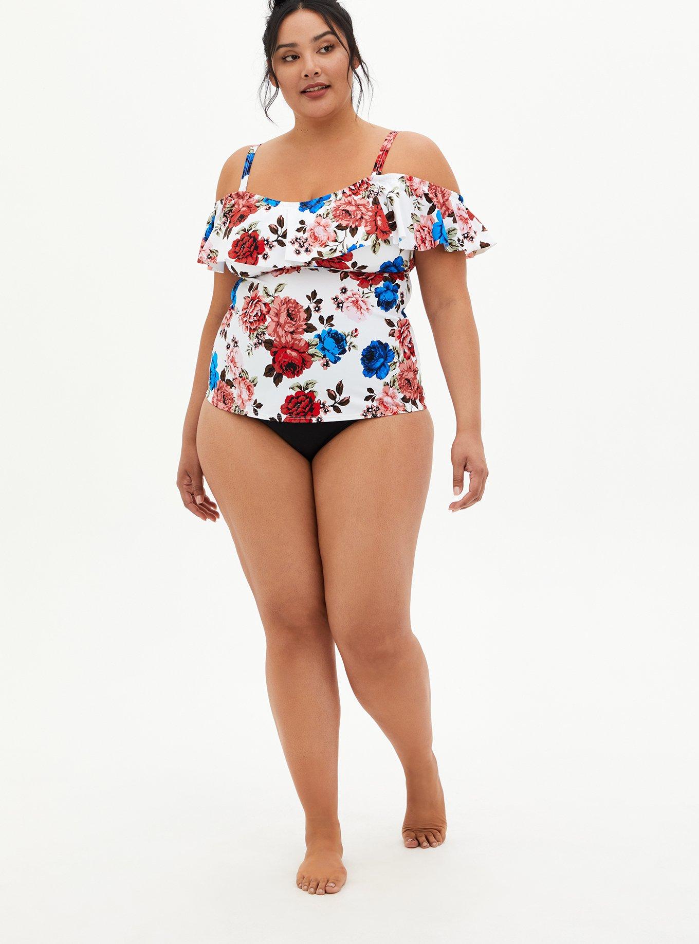 Wild Tiger Jane Ruffle Plus Size Tankini Top