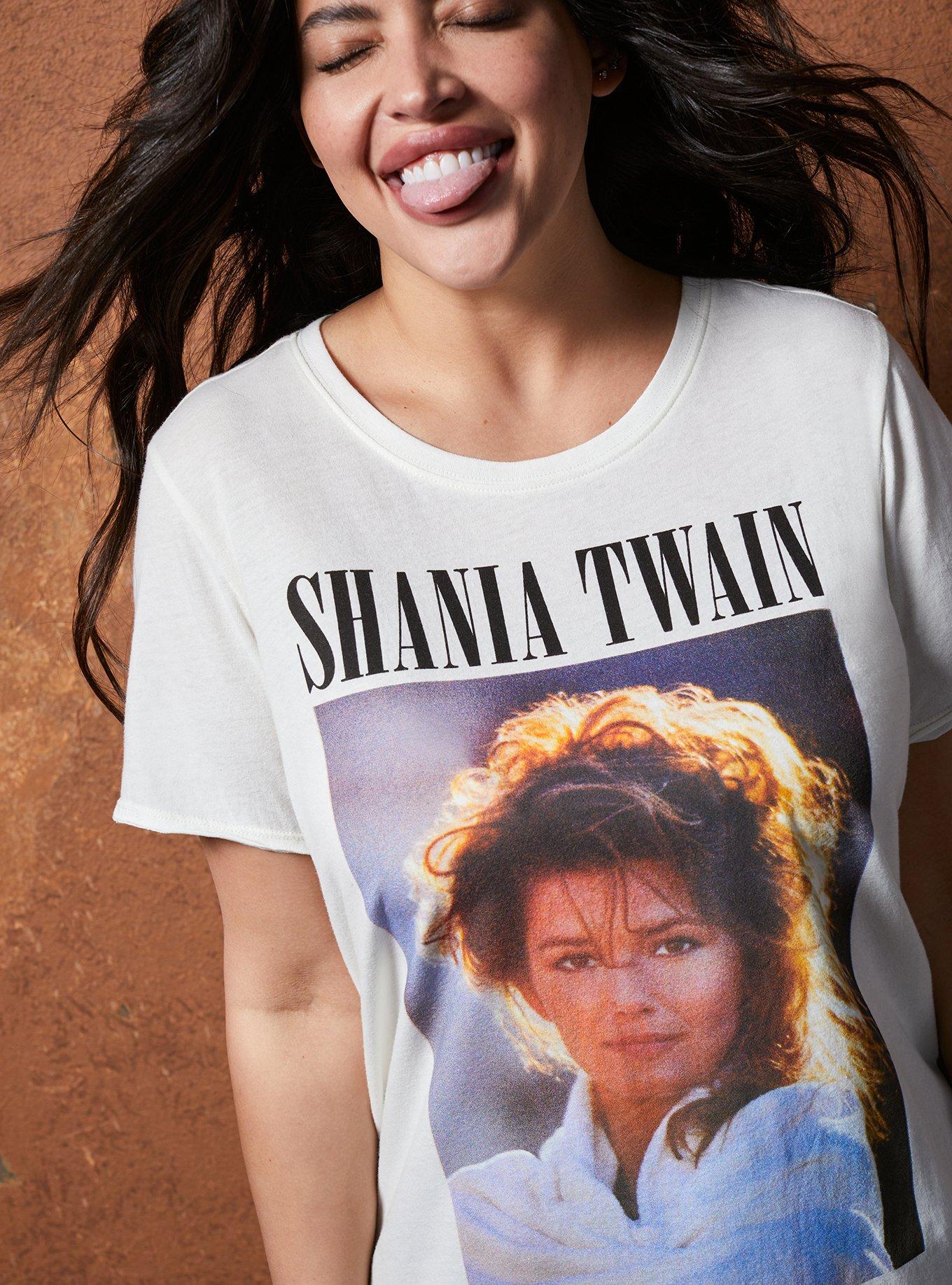 Plus White Shania Twain Size Fit Tee - - - Classic Crew Torrid