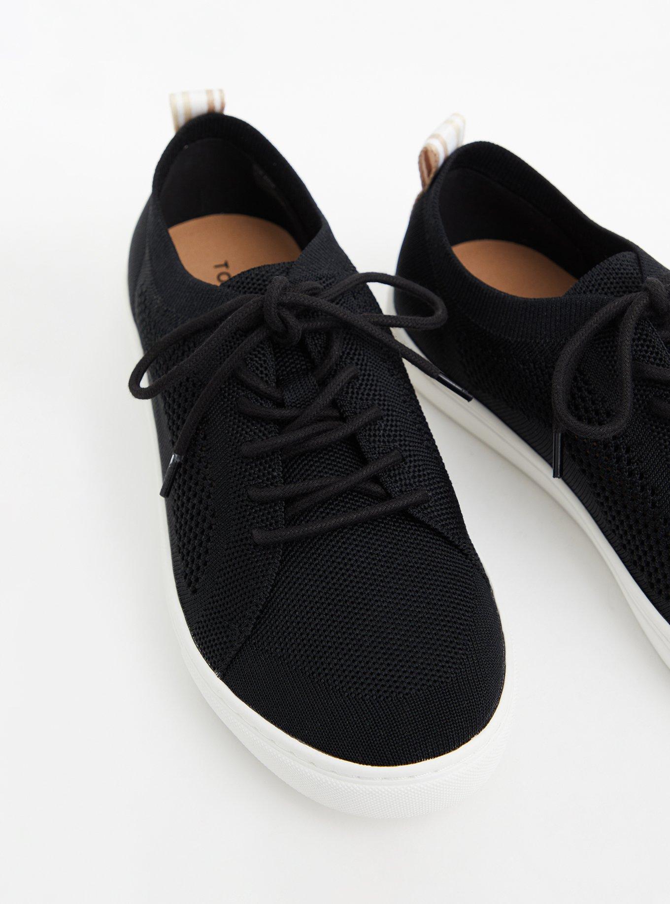 Stretch Knit Lace-Up Sneaker (WW), BLACK, alternate