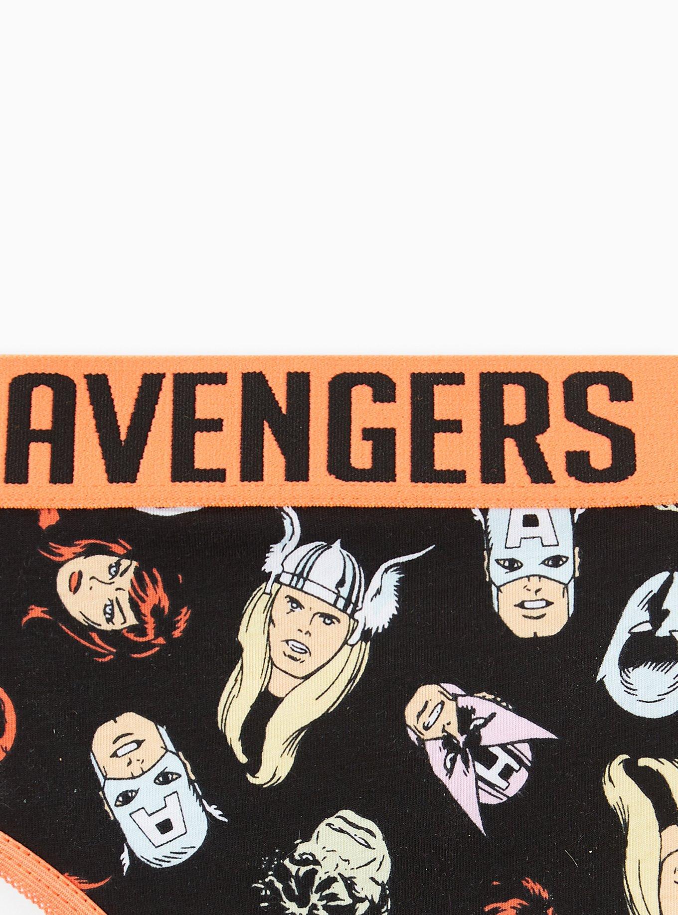 Plus Size Marvel The Avengers Heads Cotton Thong Panty , MULTI, alternate