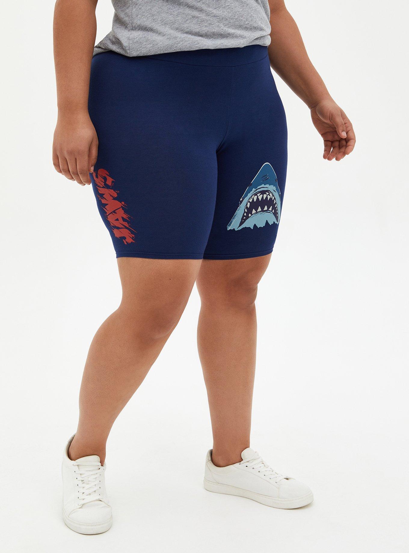 Plus size navy on sale blue biker shorts