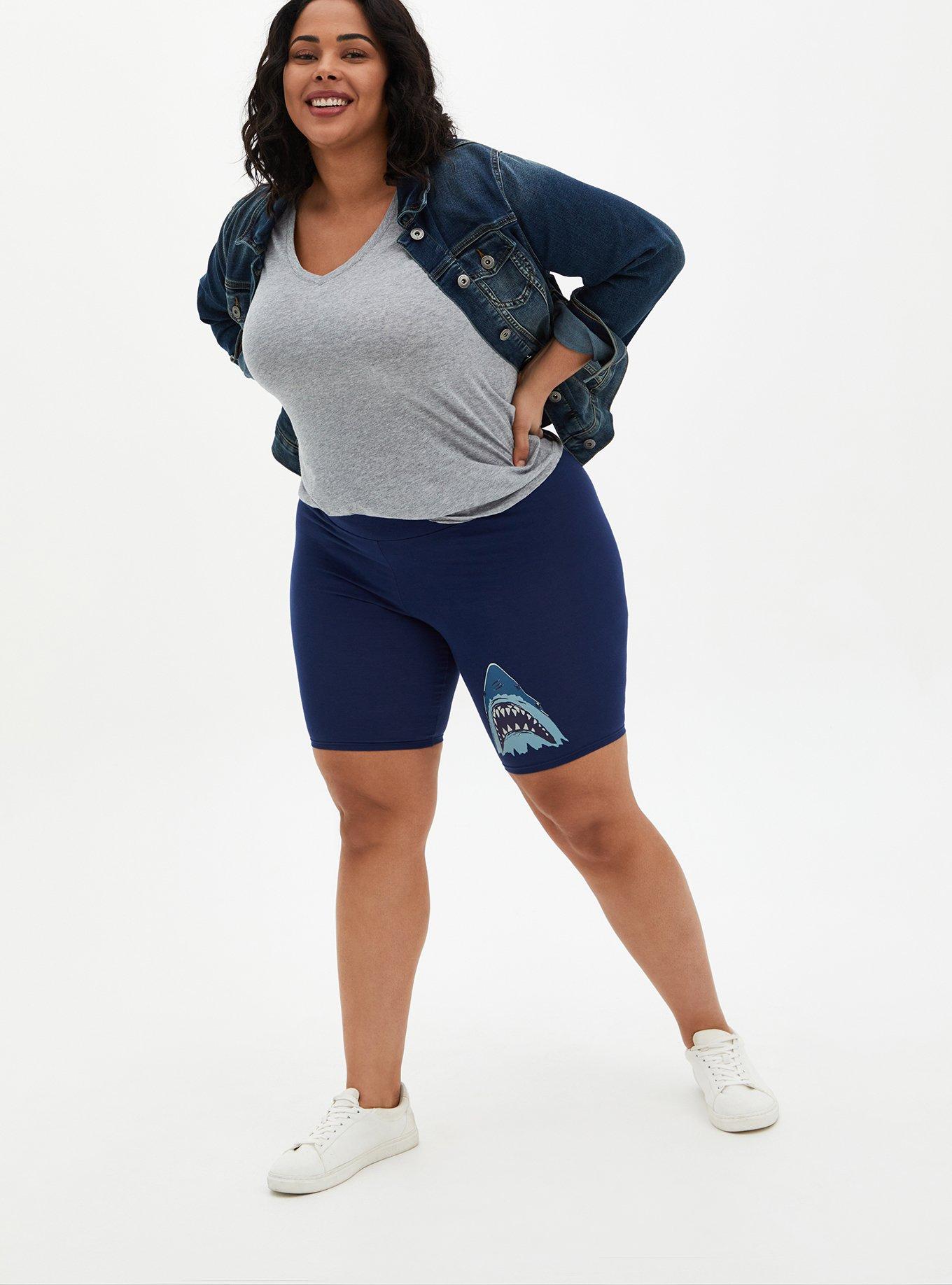 Plus size navy discount blue biker shorts