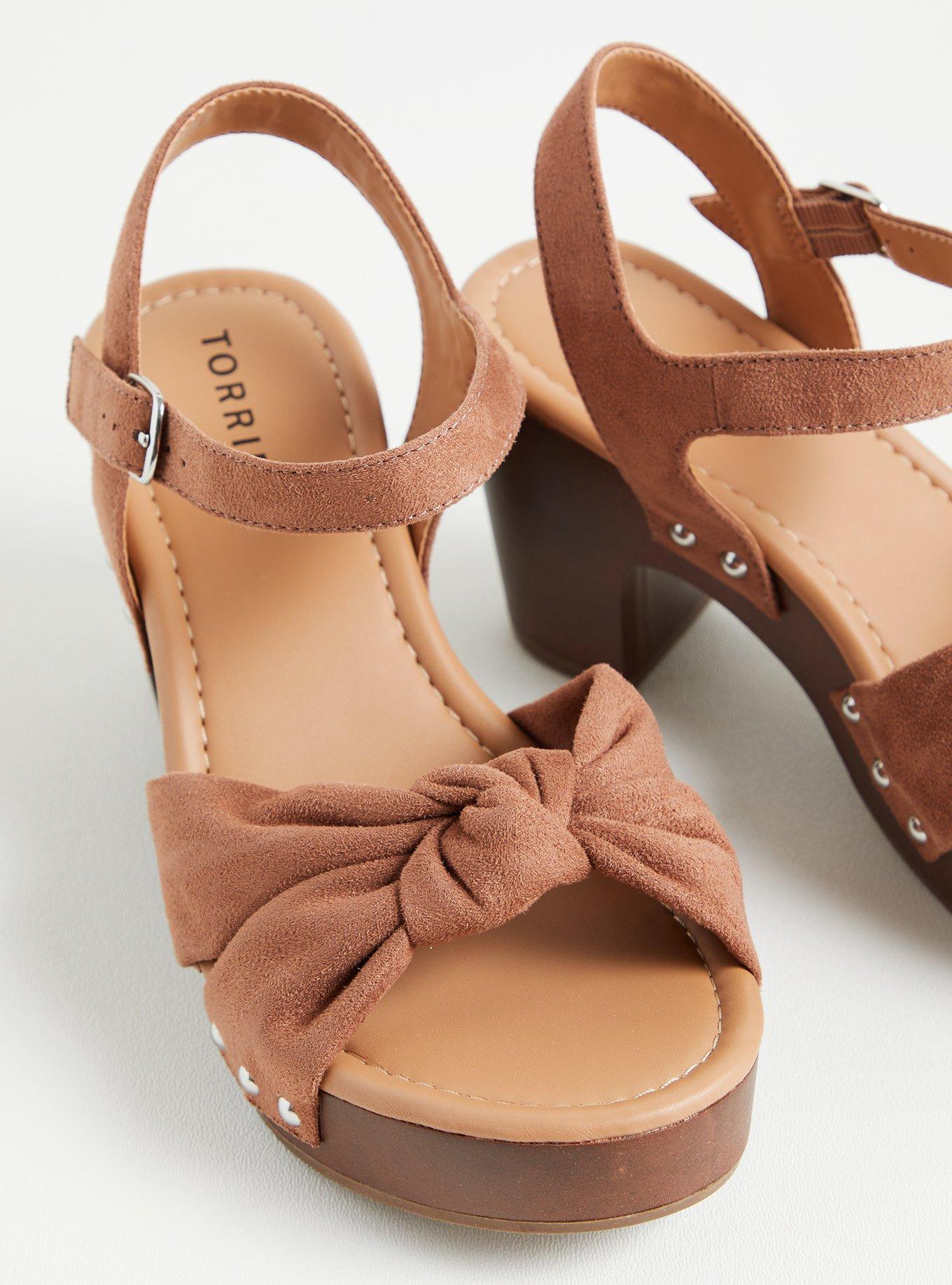 Brown wooden platform heels sale