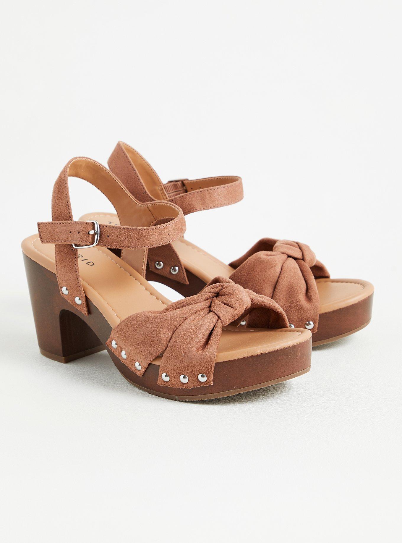 Plus Size - Wood Knot Platform Heel Sandal (WW) - Torrid