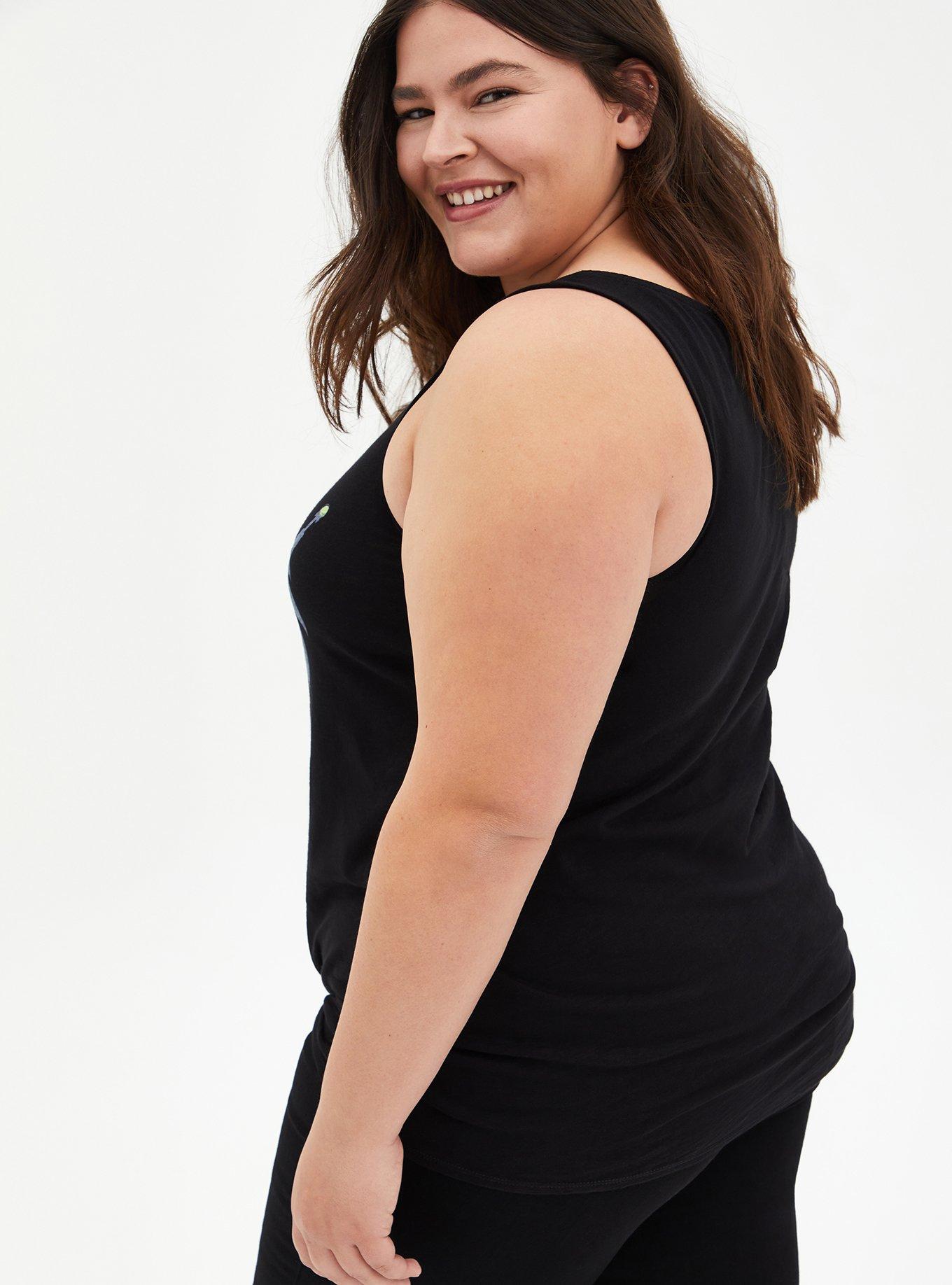 Plus Size Disney Villains Maleficent Black Tie-Front Tank , DEEP BLACK, alternate