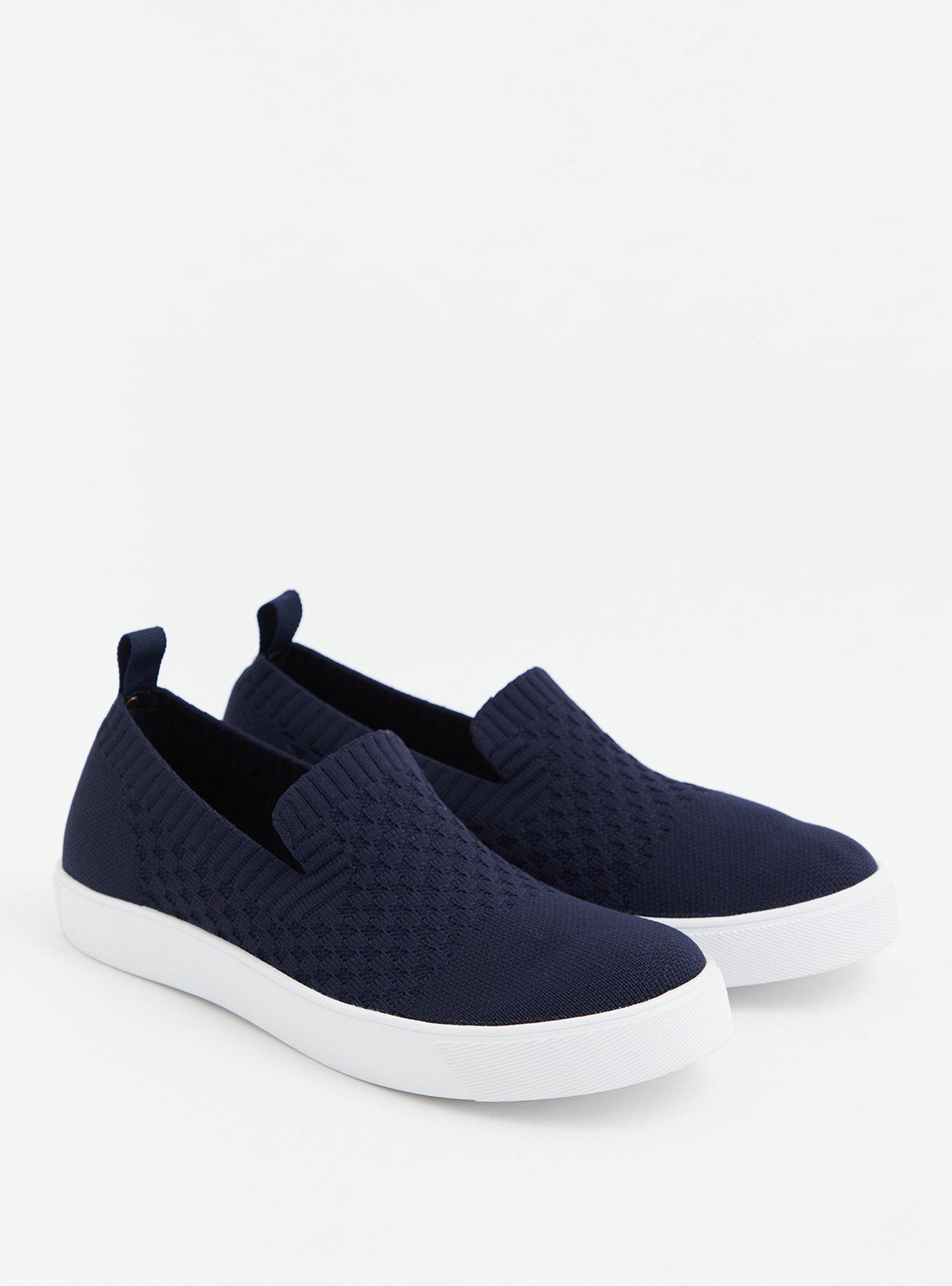 Navy Stretch Knit Slip-On Sneaker (WW), NAVY, alternate