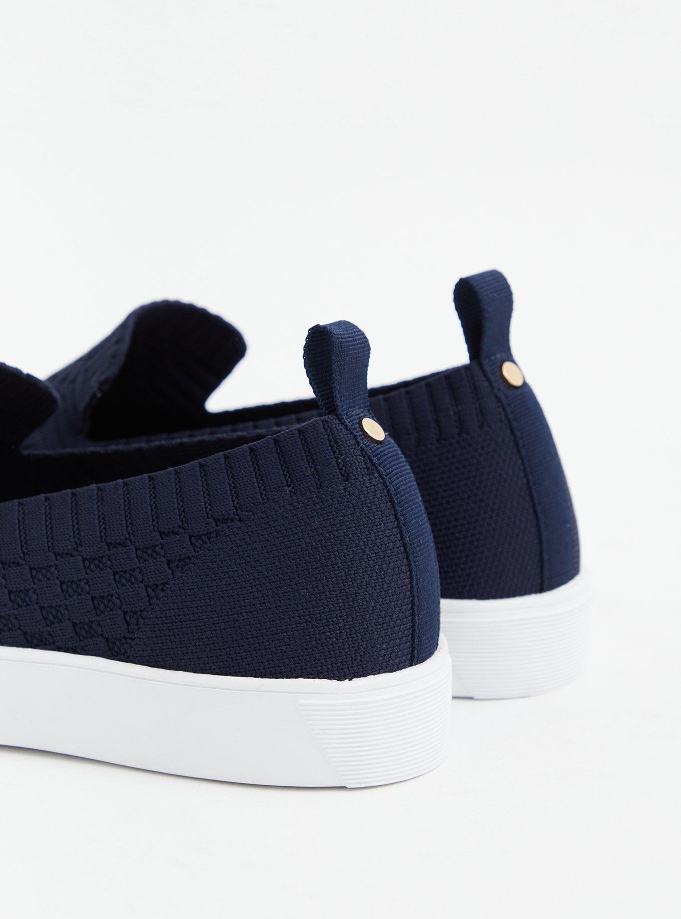 Plus Size - Navy Stretch Knit Slip-On Sneaker (WW) - Torrid