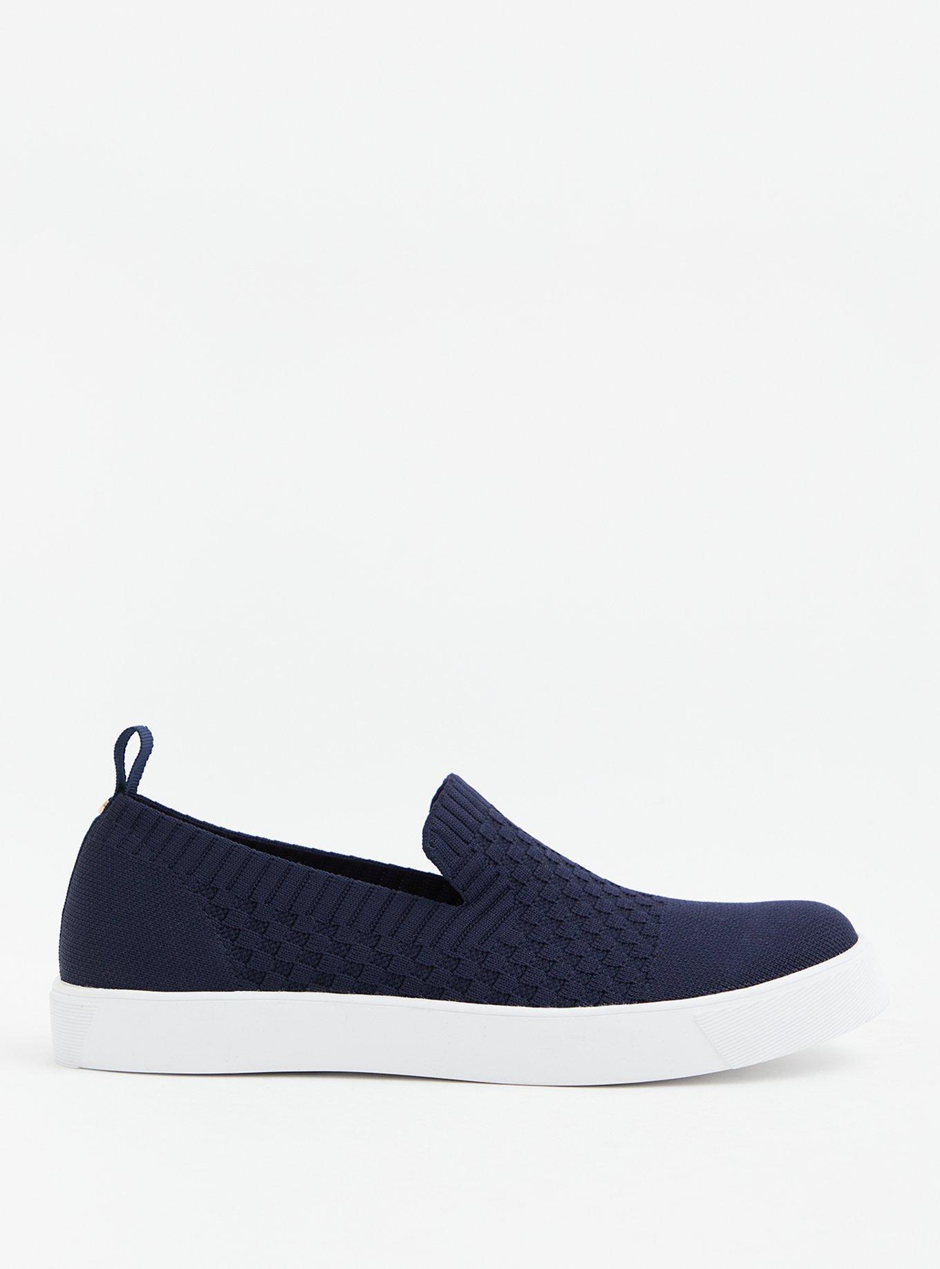 Navy Stretch Knit Slip-On Sneaker (WW), NAVY, alternate