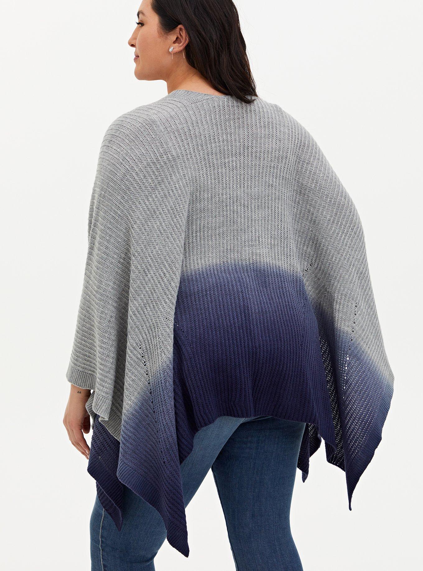Plus Size - Navy Dip-Dye Ruana - Torrid