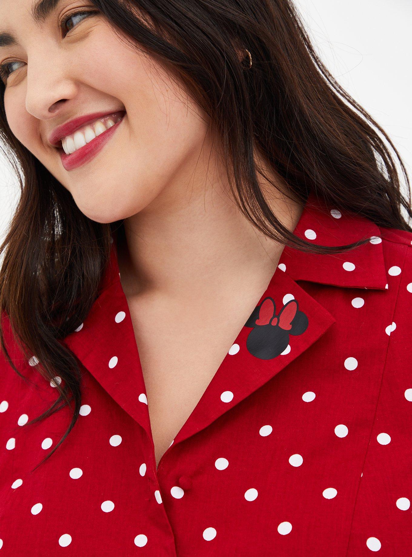 Plus Size - Disney Minnie Mouse Red Polka Dot Retro Swing Dress