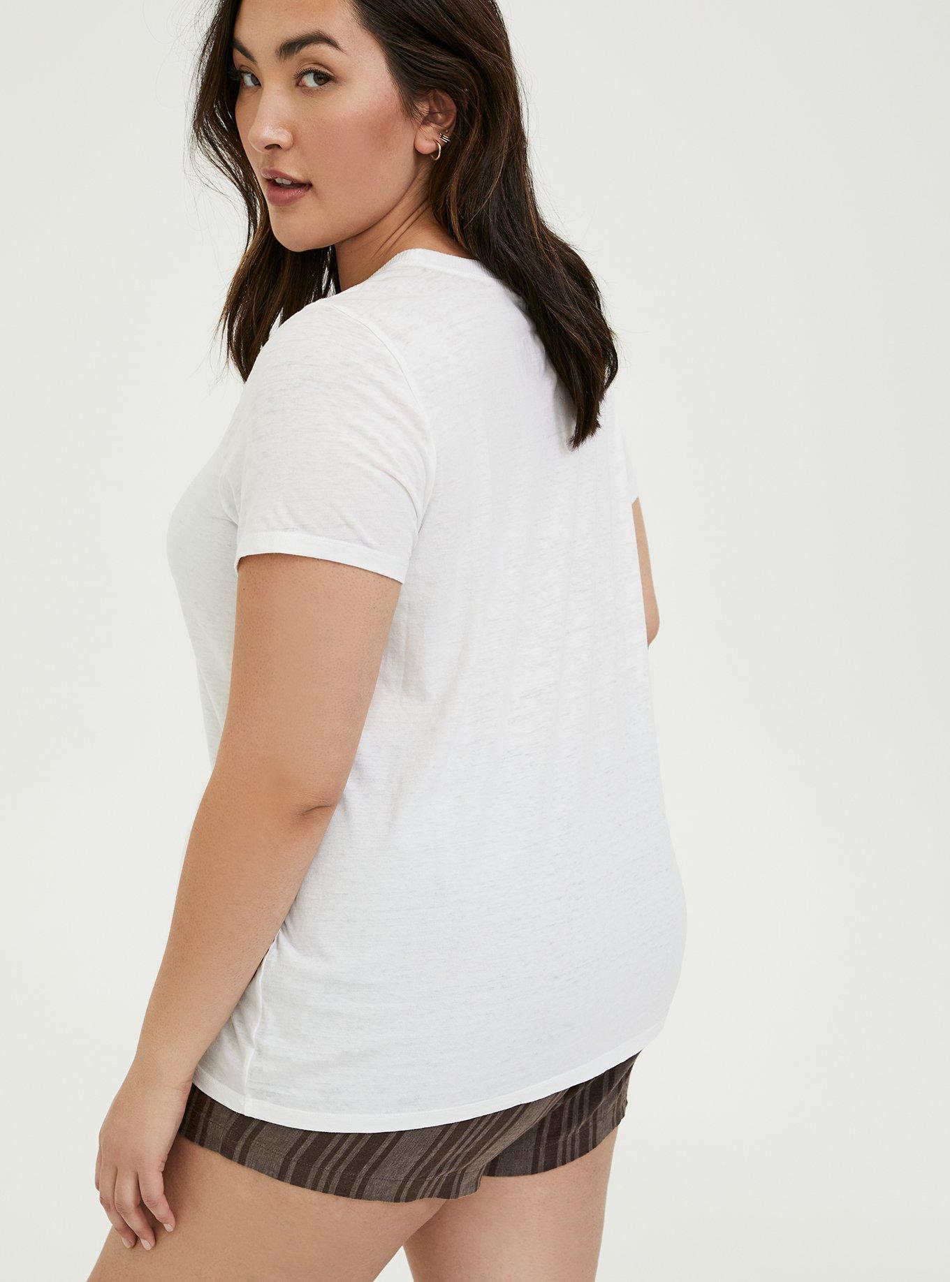 Plus Size Vintage Triblend Crew Neck Short Sleeve Tee, WHITE BURNOUT, alternate