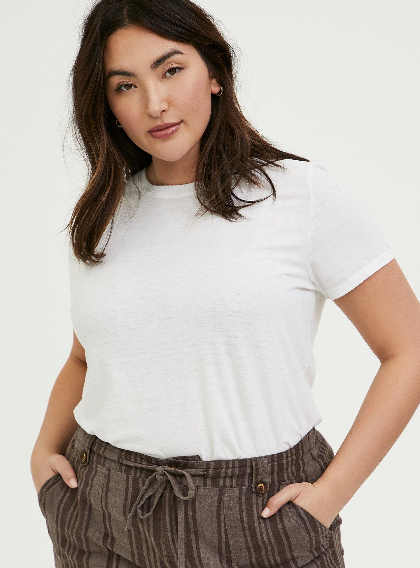Plus Size Vintage Triblend Crew Neck Short Sleeve Tee, WHITE BURNOUT, hi-res