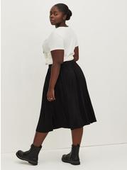 Plus Size Midi Super Soft Button-Front Skirt, DEEP BLACK, alternate