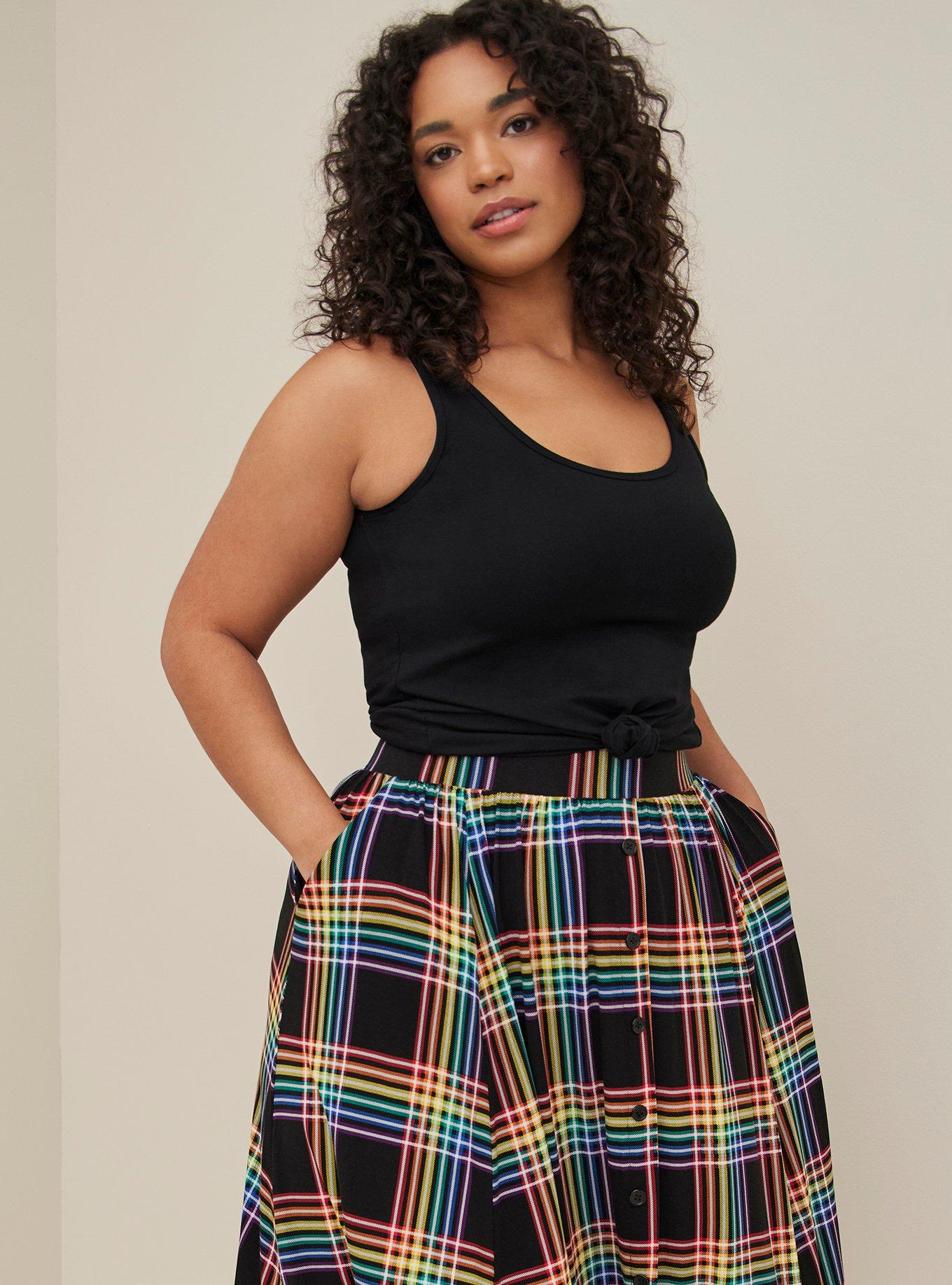 Button down hotsell skirt plaid