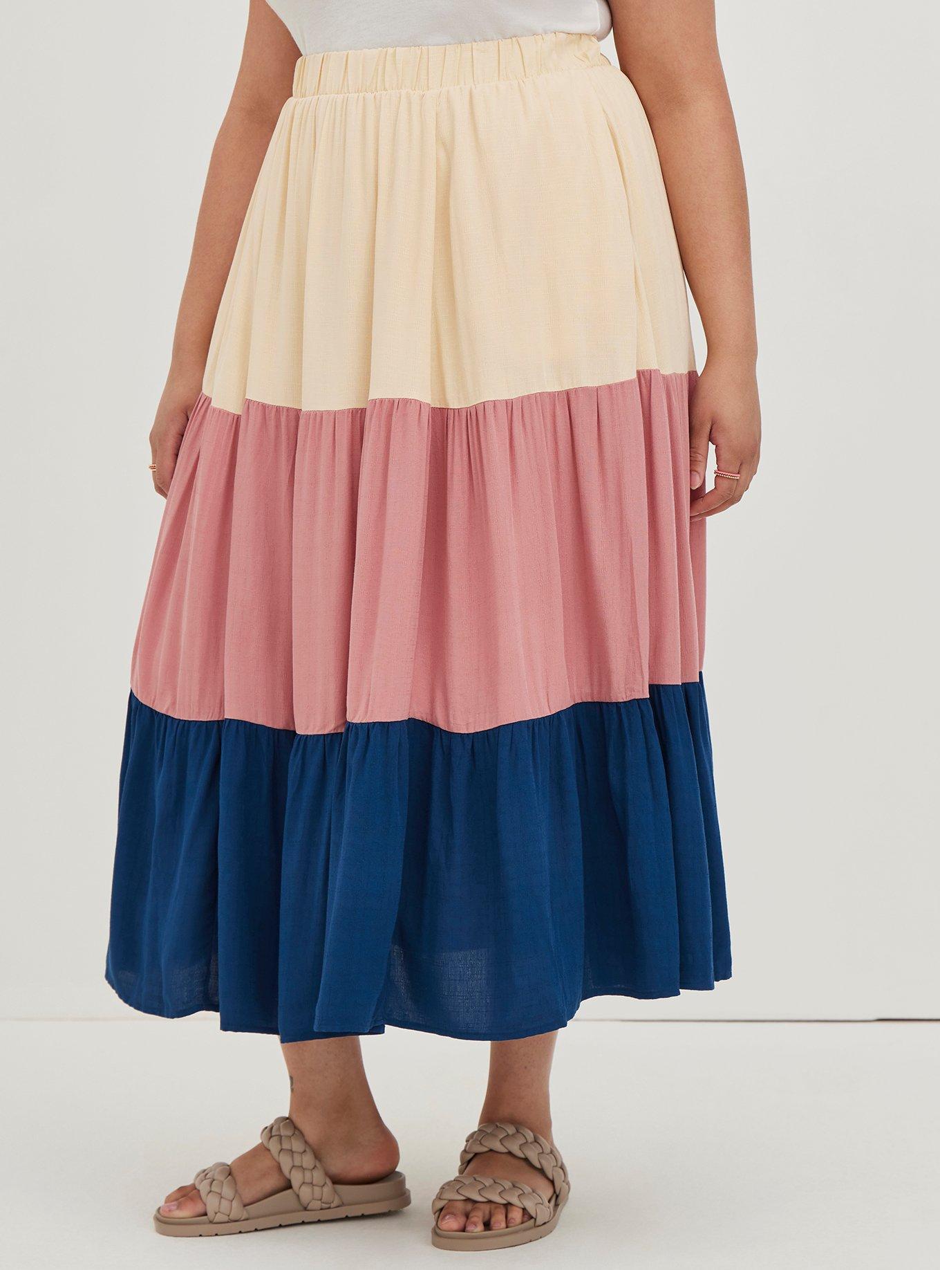 Maxi Woven Tiered Skirt, MULTI, alternate