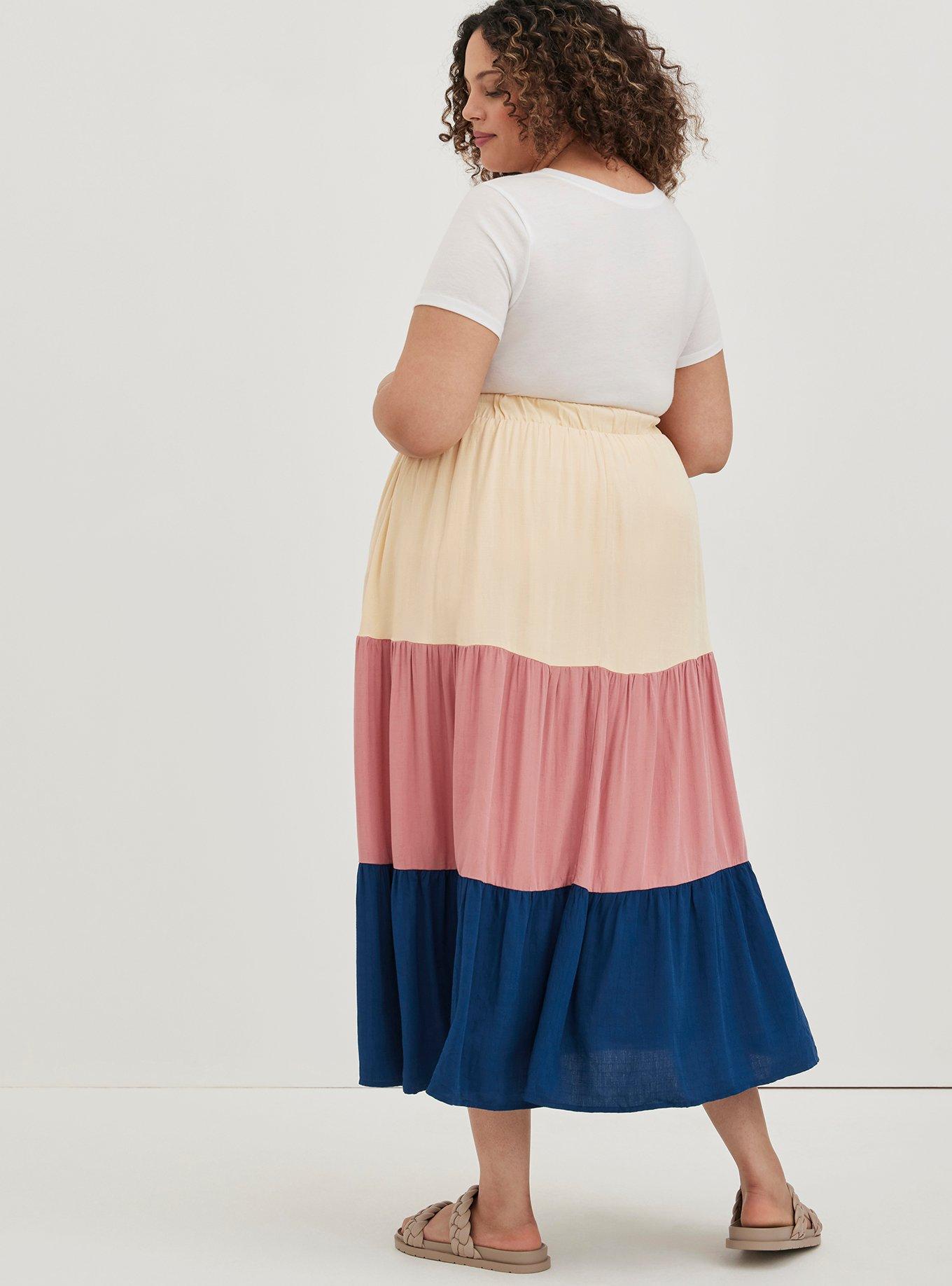 Maxi Woven Tiered Skirt, MULTI, alternate