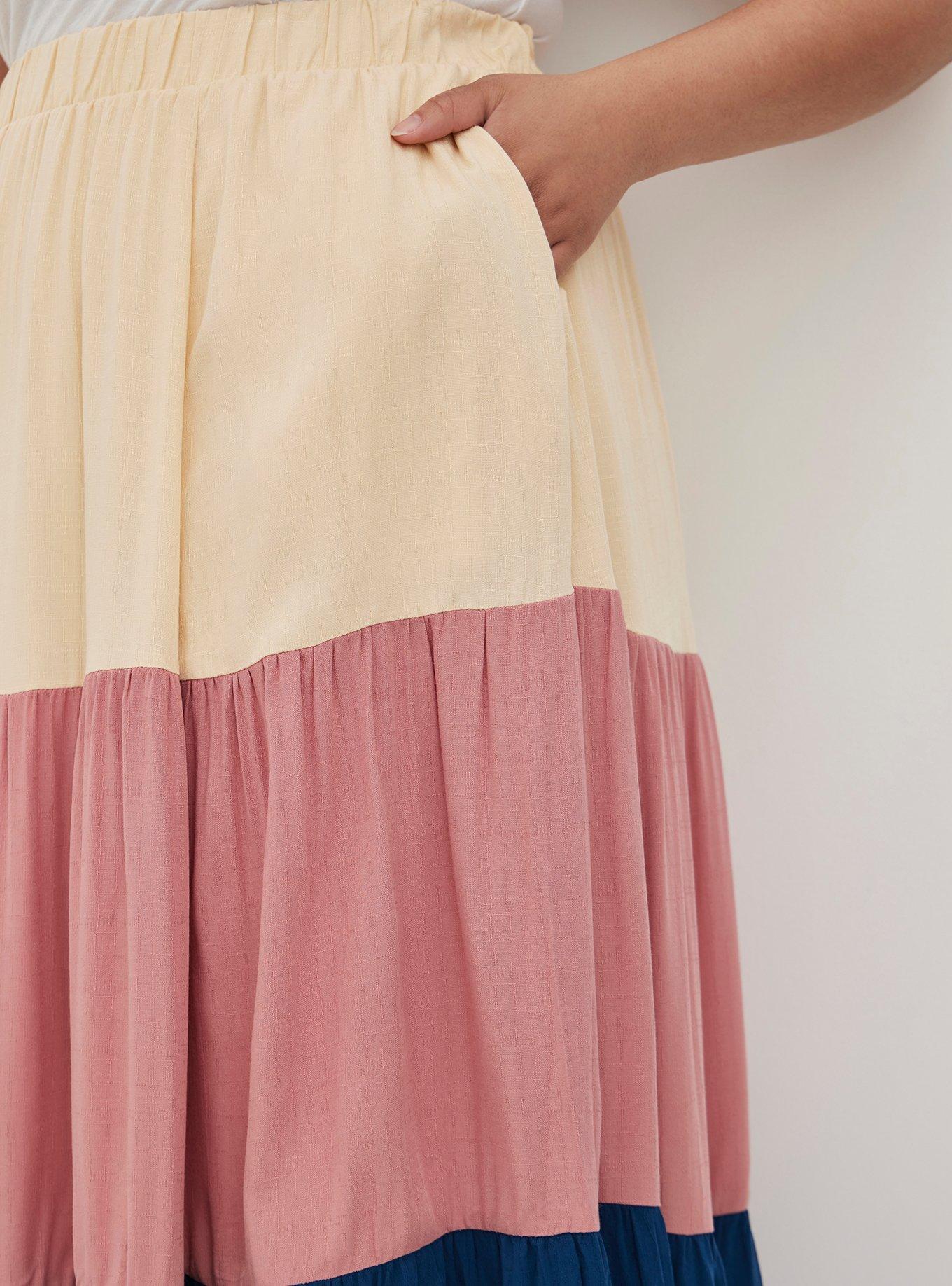 Maxi Woven Tiered Skirt, MULTI, alternate