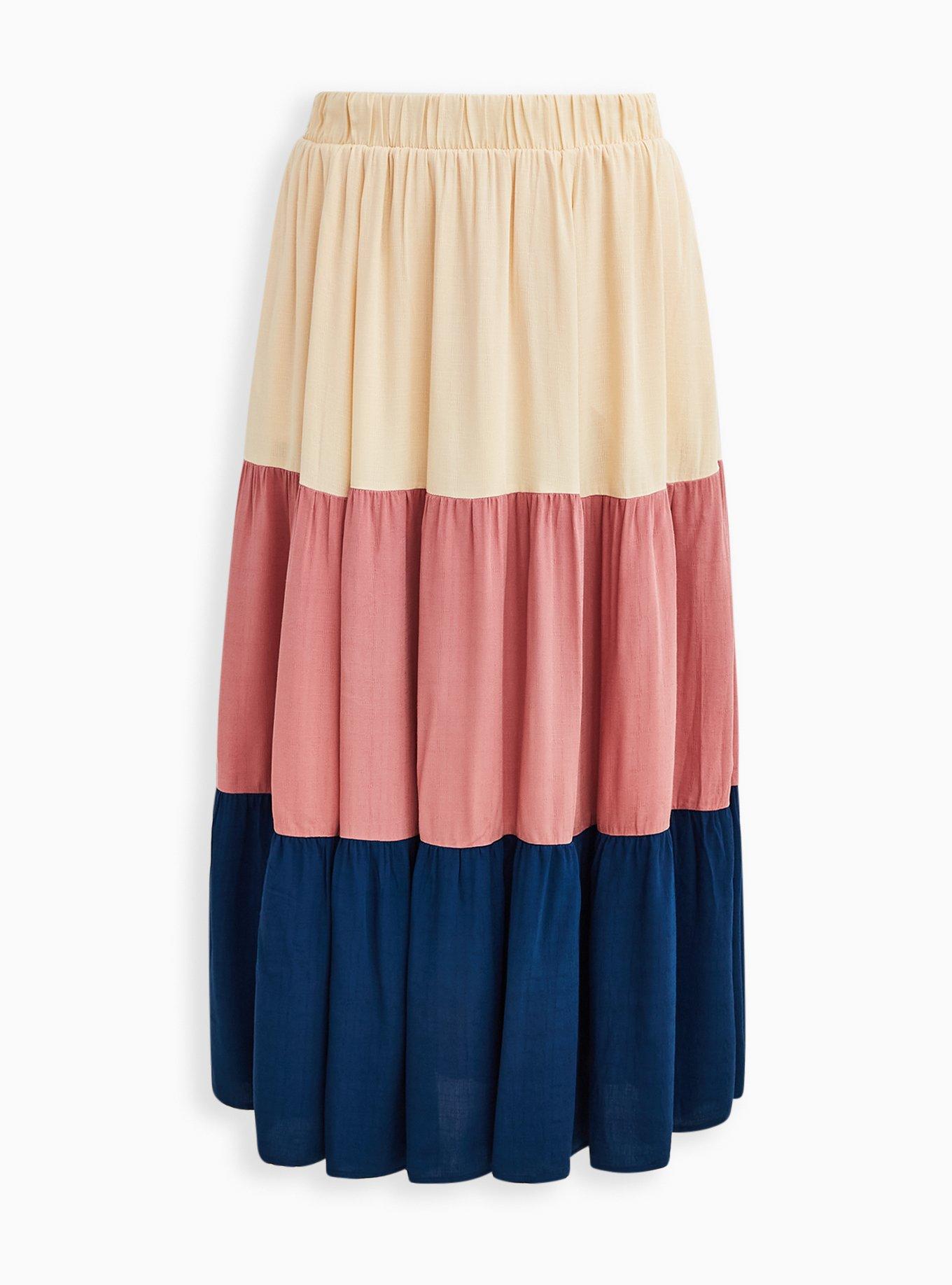 Maxi Woven Tiered Skirt, MULTI, hi-res
