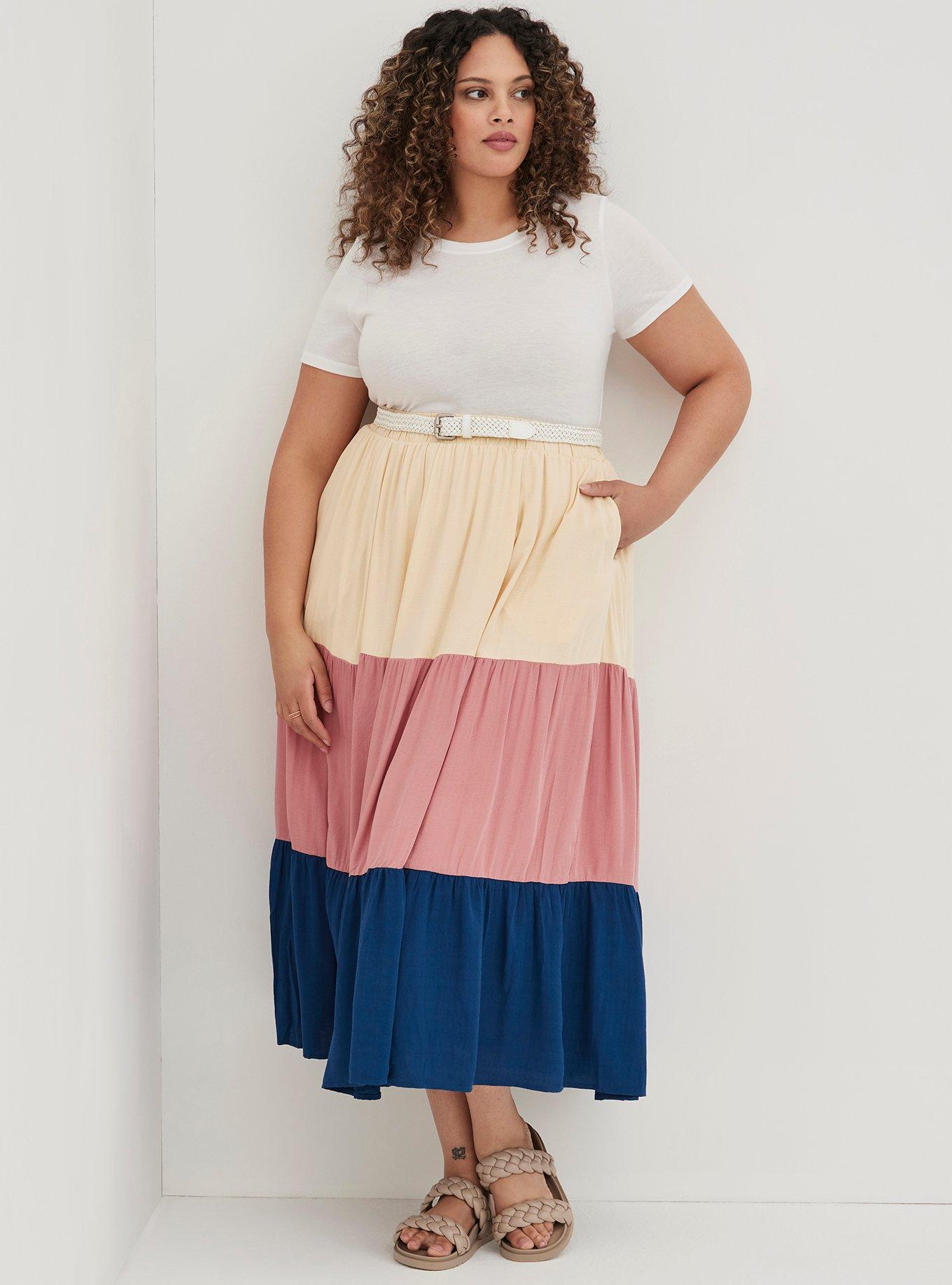 Maxi Woven Tiered Skirt, MULTI, hi-res