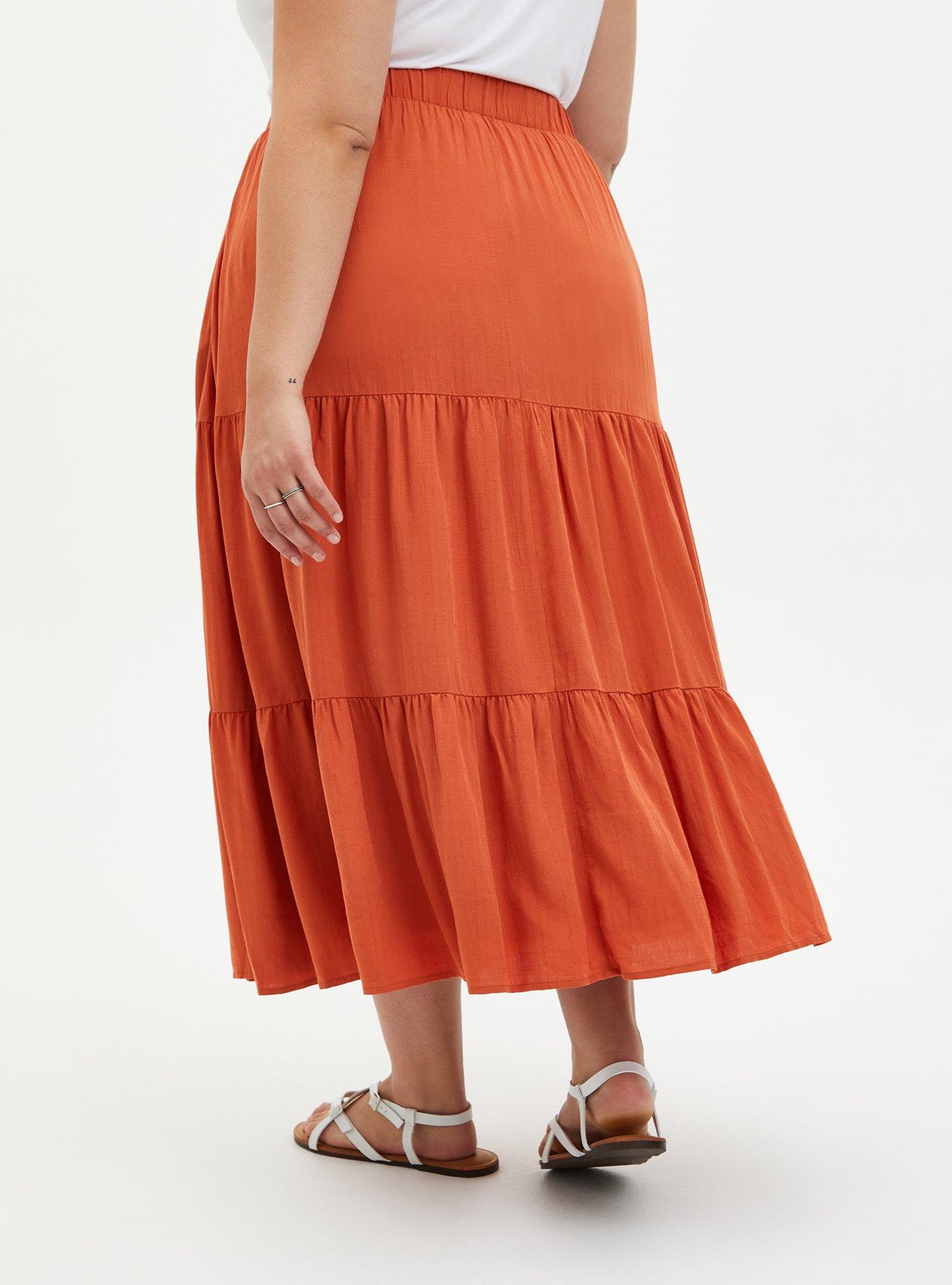 Plus Size - Maxi Woven Tiered Skirt - Torrid