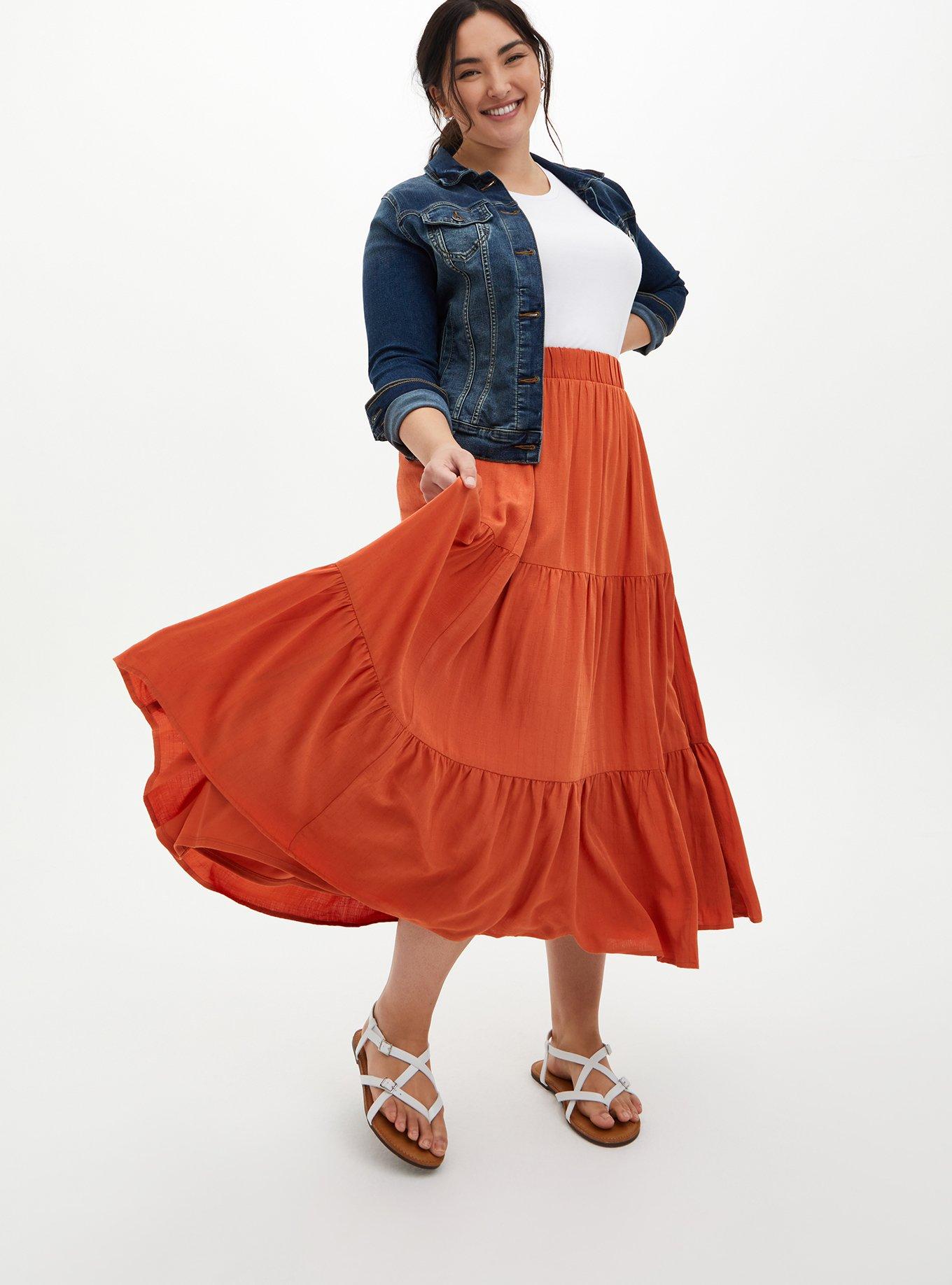 Plus Size - Maxi Woven Tiered Skirt - Torrid