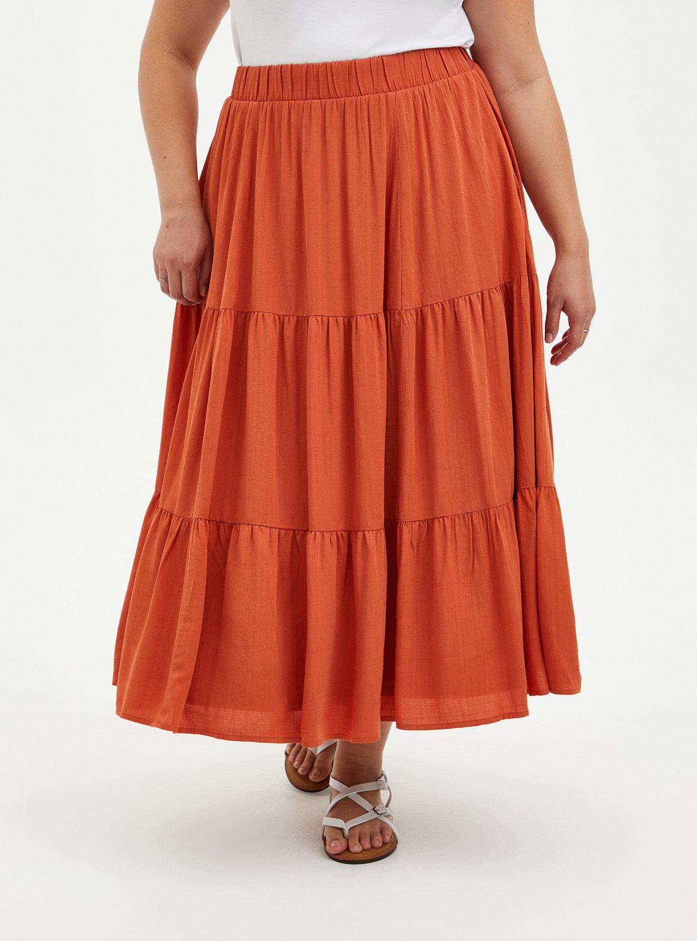 Plus Size - Maxi Woven Tiered Skirt - Torrid