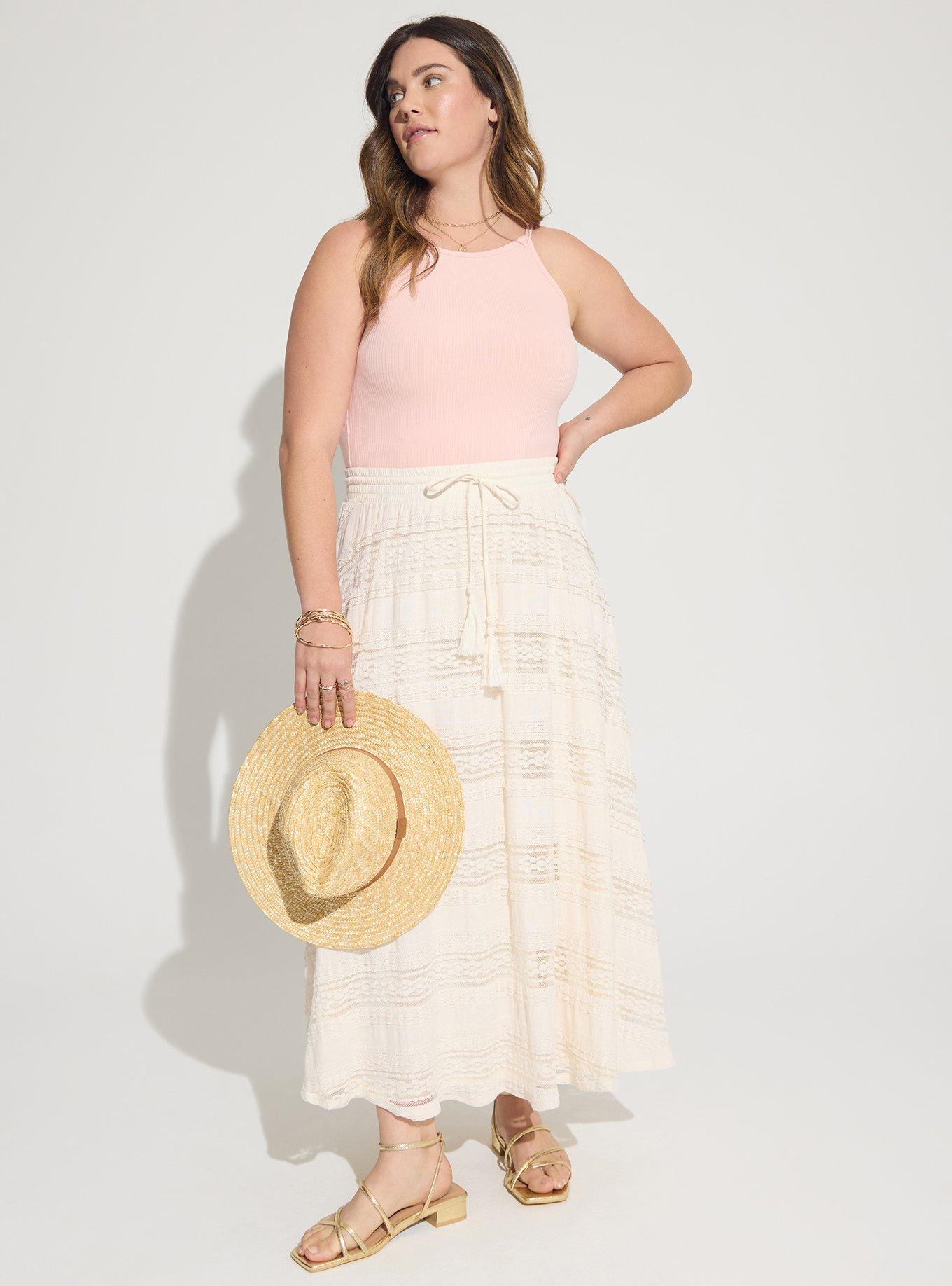 Plus Size - Tea Length Challis A-line Skirt - Torrid