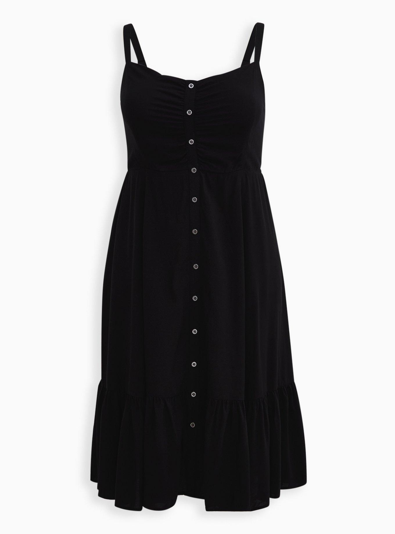 Plus Size Midi Challis ButtonFront Skater Dress Torrid