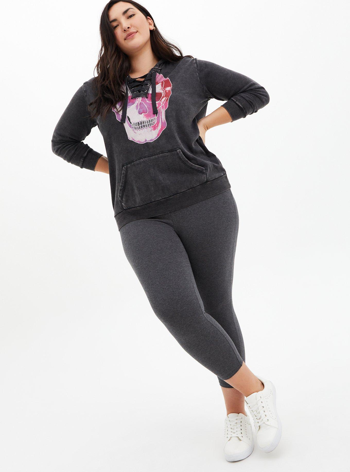 Plus Size Crop Legging, GREY, hi-res