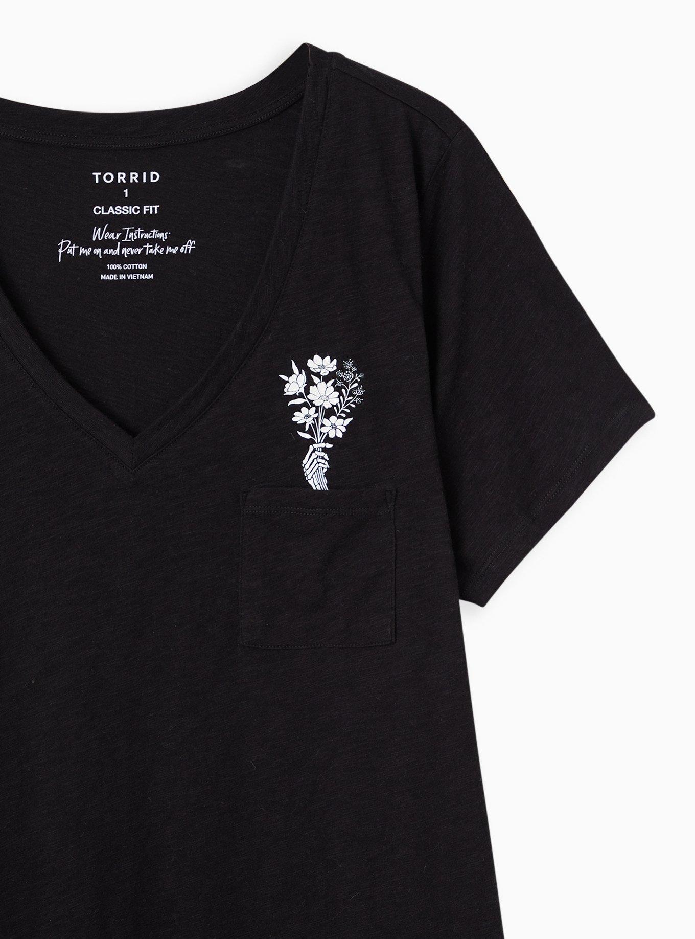 Plus Size Pocket Tee - Heritage Slub Skeleton Hand Black, DEEP BLACK, alternate