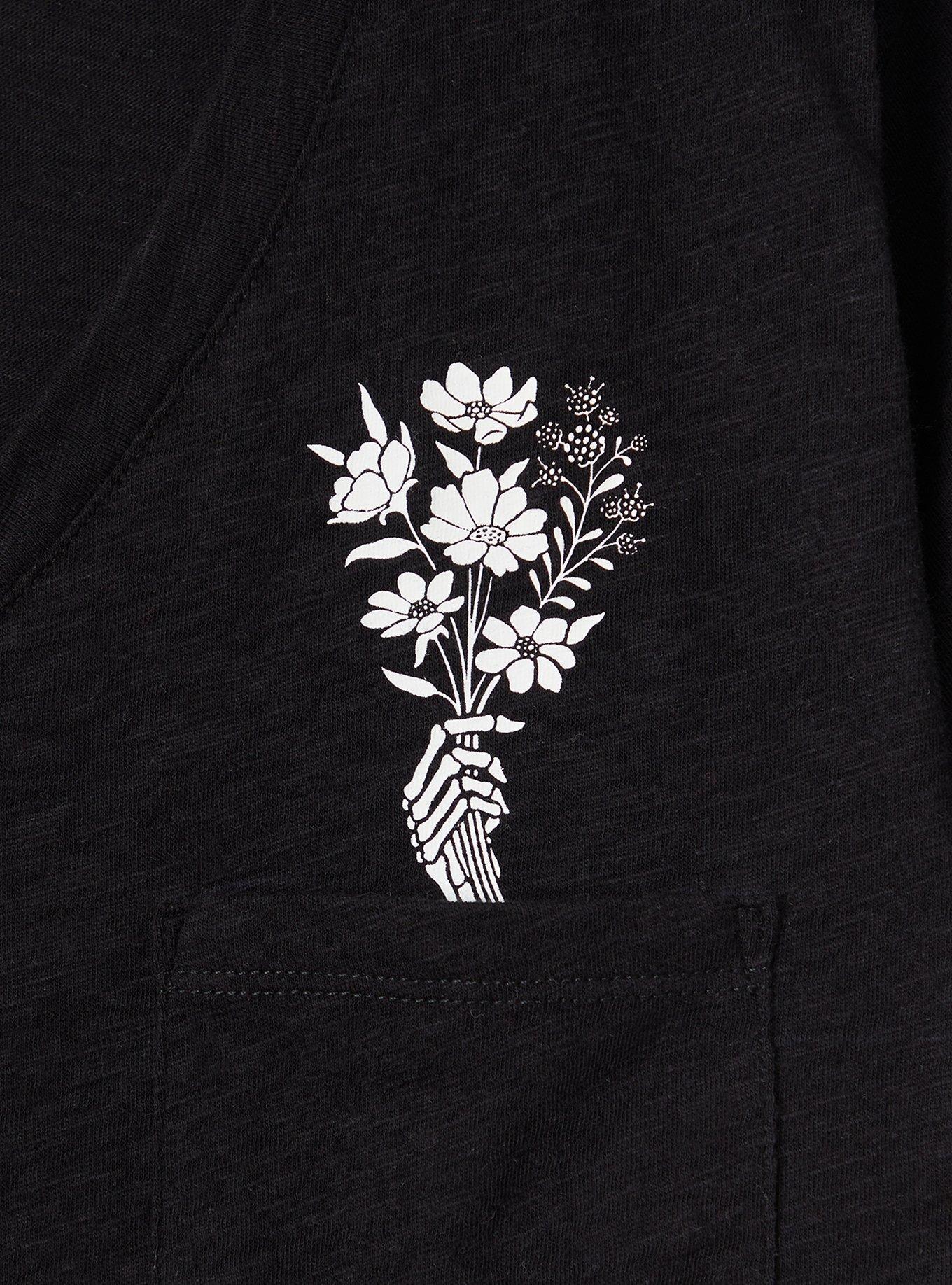 Plus Size Pocket Tee - Heritage Slub Skeleton Hand Black, DEEP BLACK, alternate