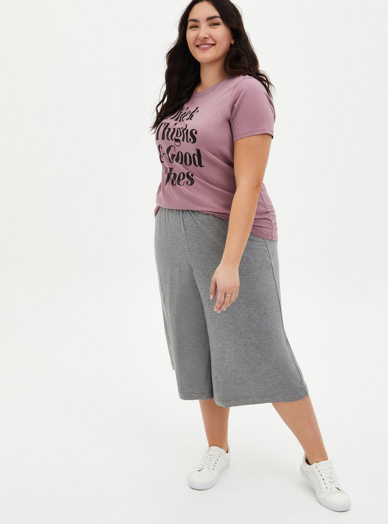 Slim Fit Crew Tee - Good Vibes Dusty Orchid , PURPLE, alternate