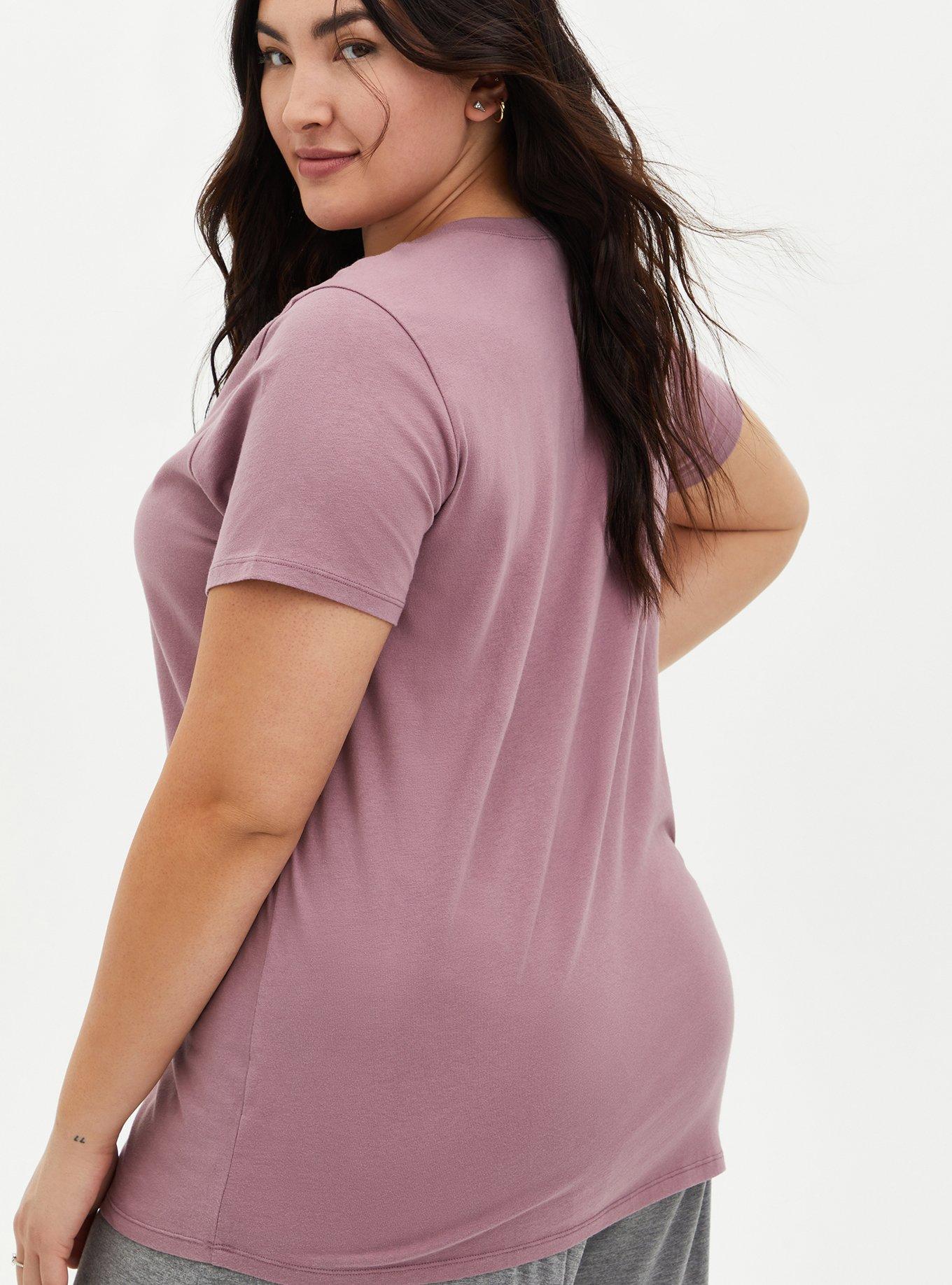 Slim Fit Crew Tee - Good Vibes Dusty Orchid , PURPLE, alternate