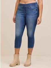 Plus Size Crop Lean Jean Skinny Super Soft High-Rise Jean, ANDROMEDA, alternate