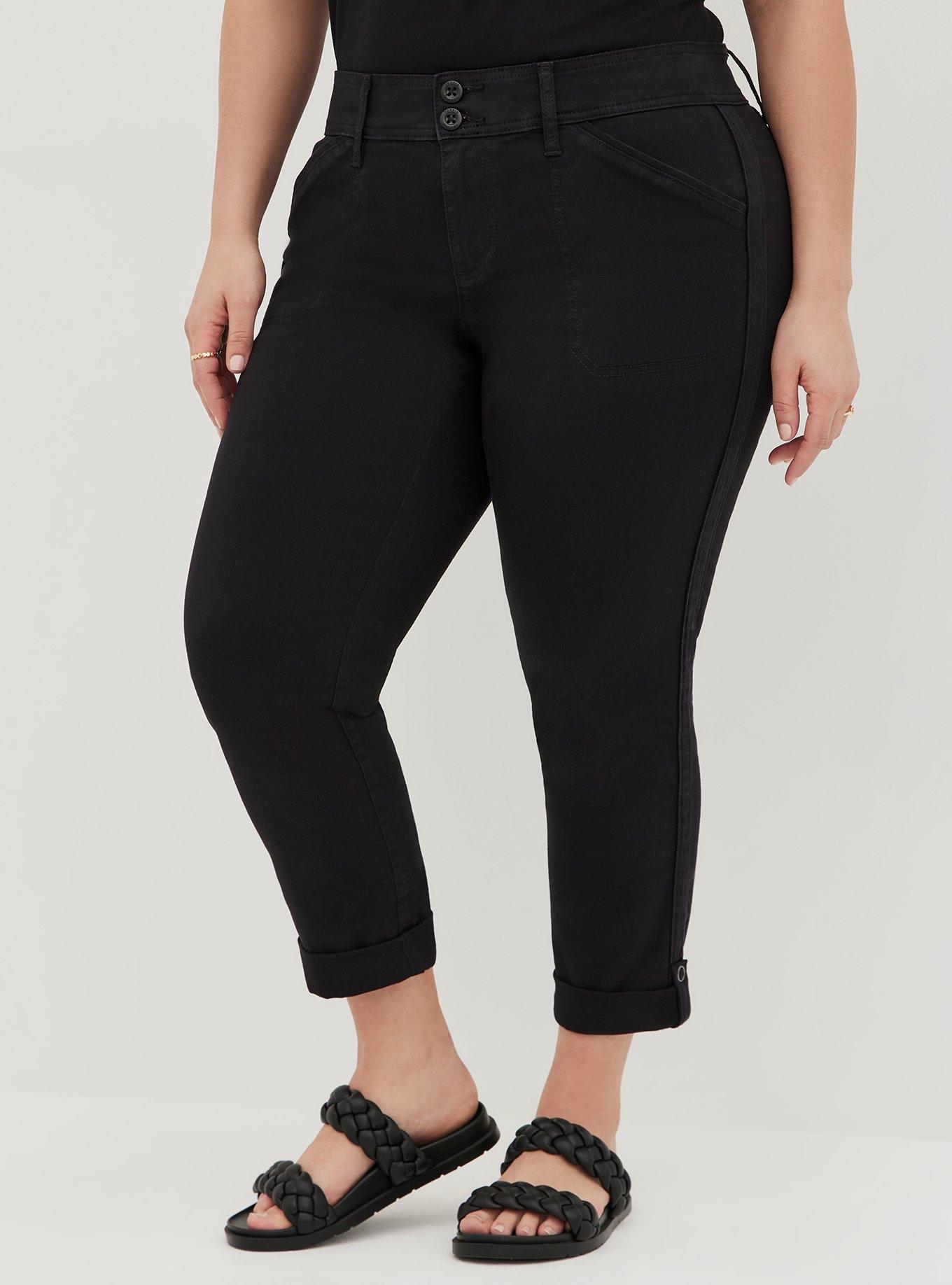 Plus Size - Crop Aviator Skinny Stretch Twill Mid-Rise Pant - Torrid