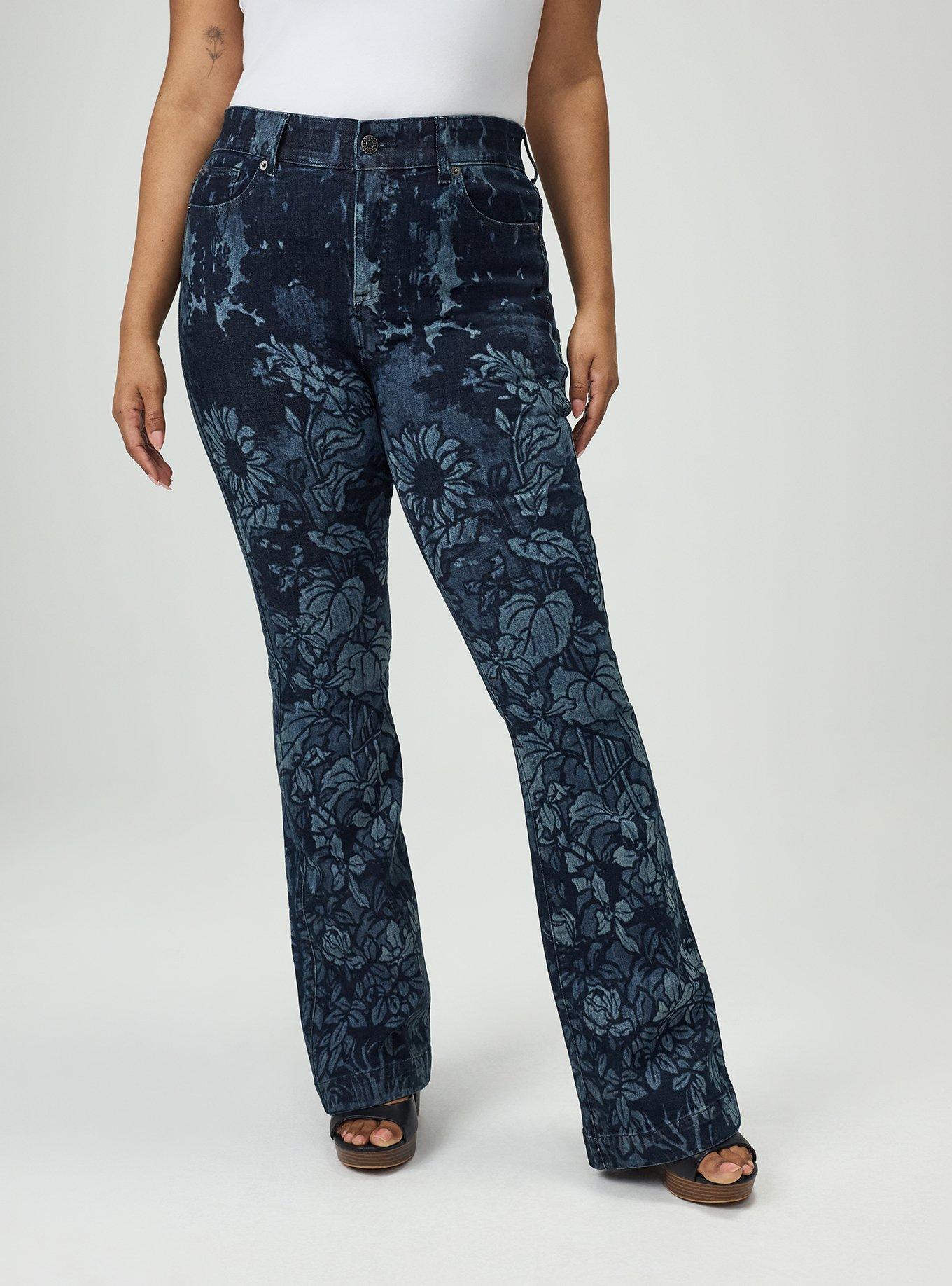 Bombshell High-Rise Flare Jean, LASER FLORAL, alternate
