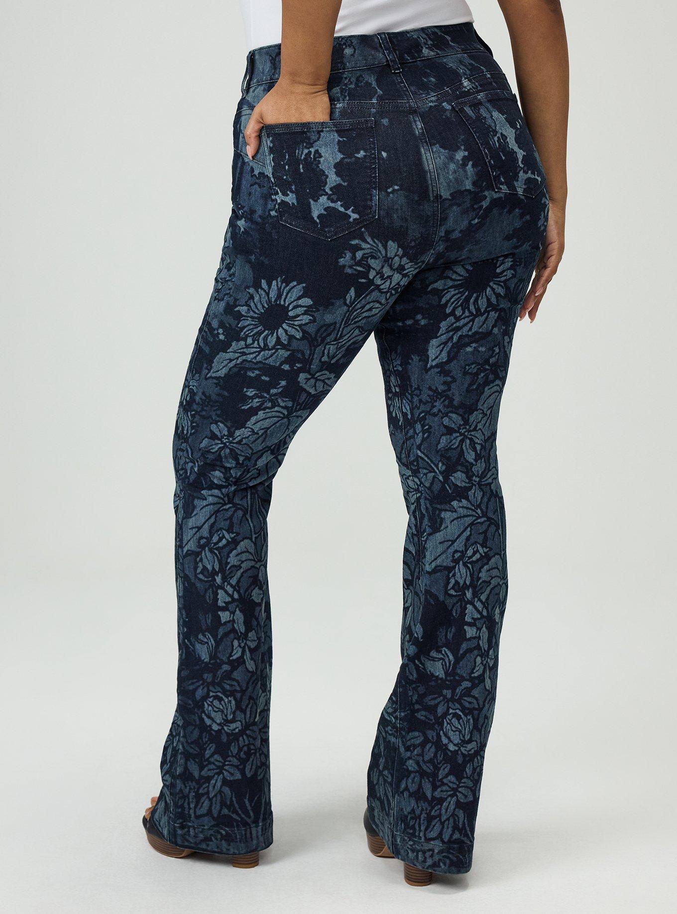 Bombshell High-Rise Flare Jean, LASER FLORAL, alternate