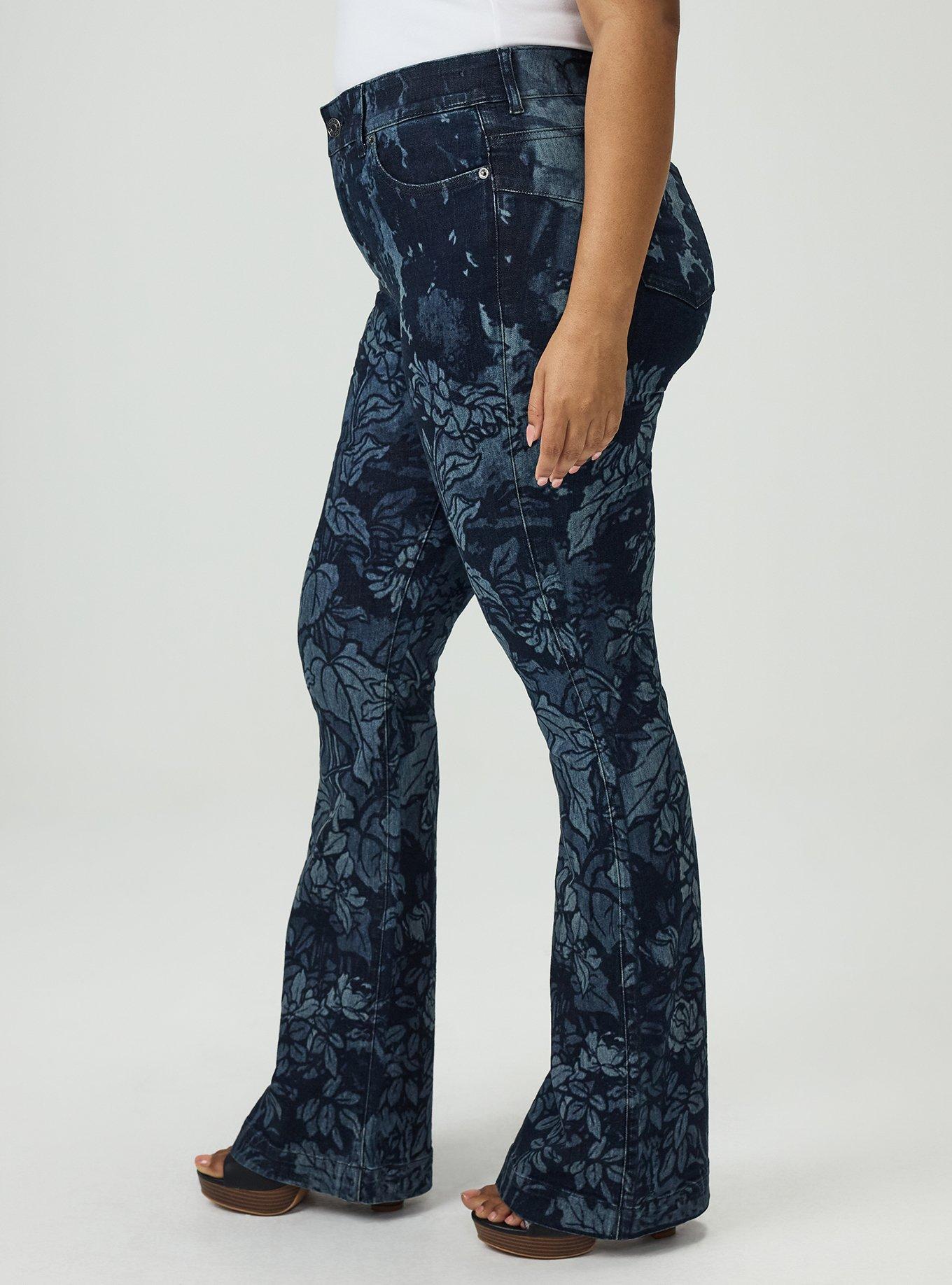 Bombshell High-Rise Flare Jean, LASER FLORAL, alternate