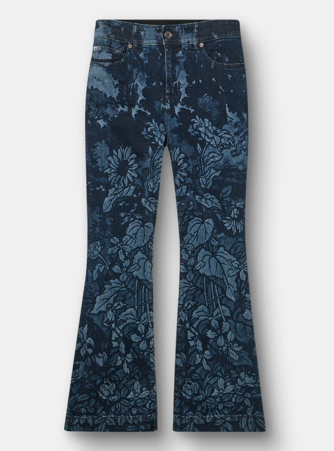 Bombshell High-Rise Flare Jean, LASER FLORAL, hi-res