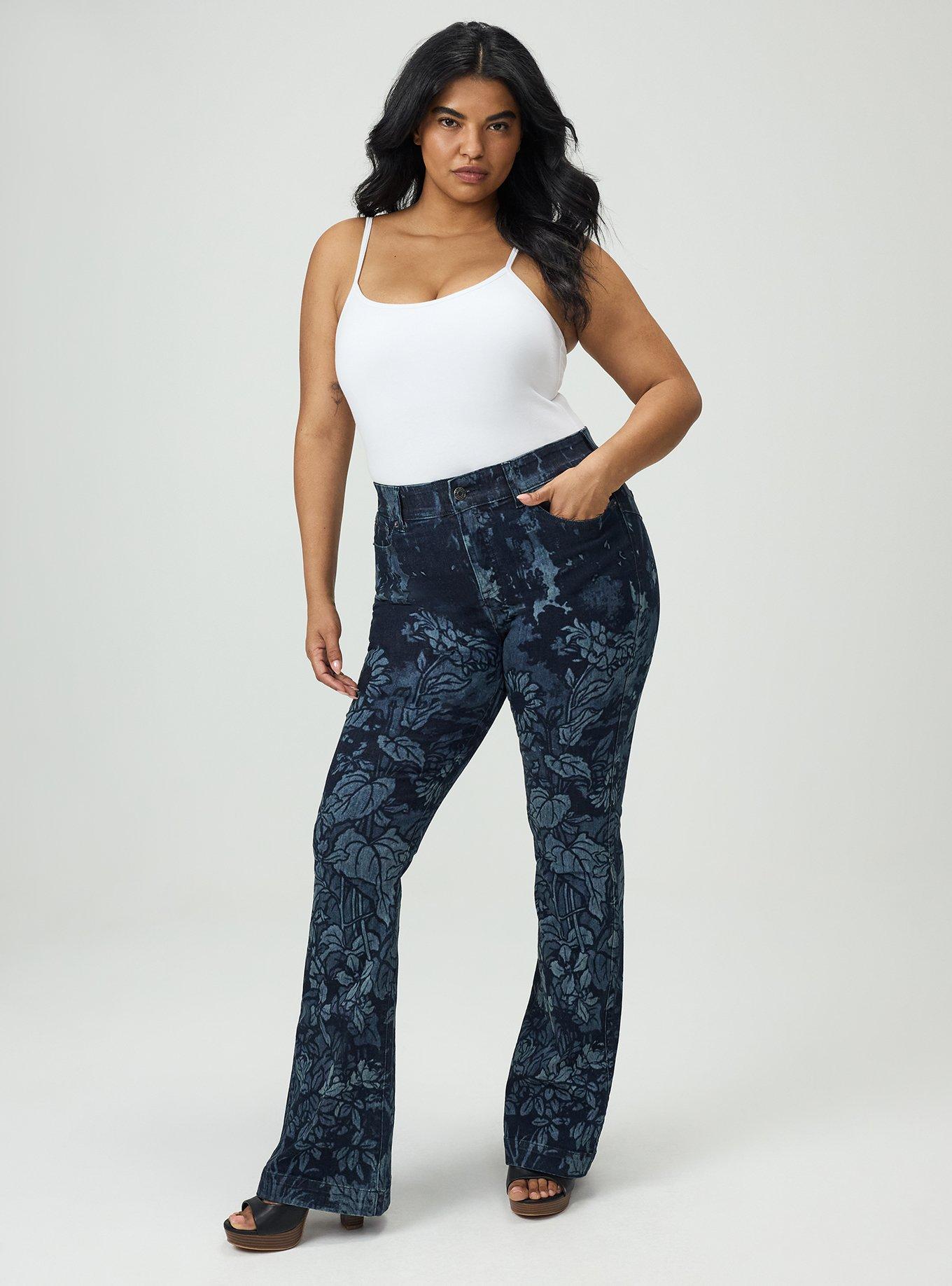 Bombshell High-Rise Flare Jean, LASER FLORAL, hi-res