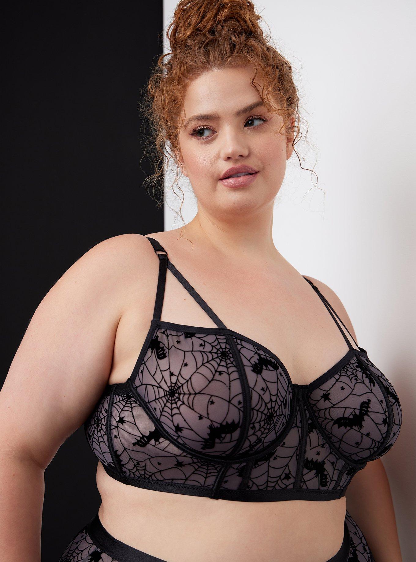 Plus Size Strapless Push-Up Lace Sling Straight Back Bra, 47% OFF